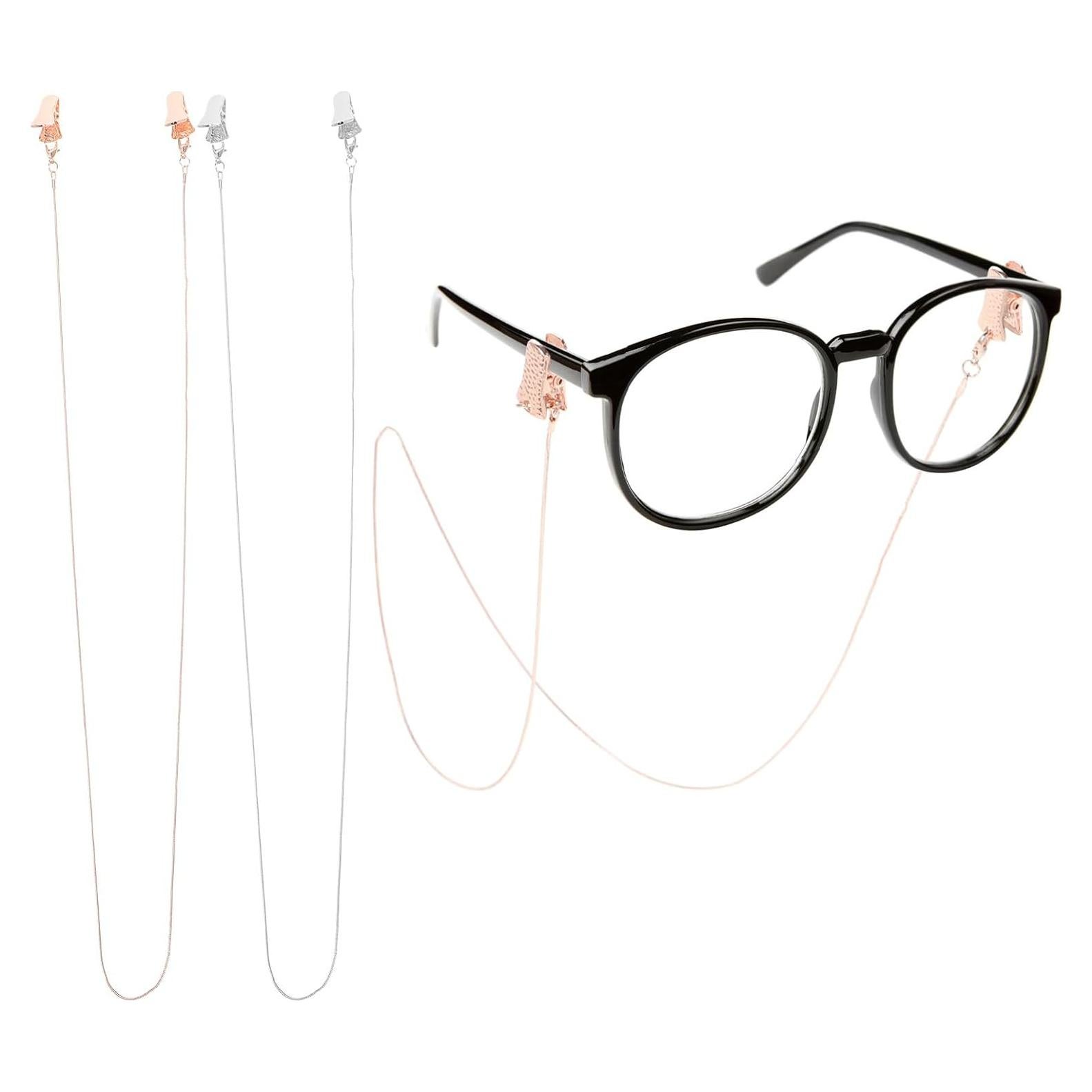 Cadena de Gafas Healifty 2 Piezas Oro y Plata Antideslizante