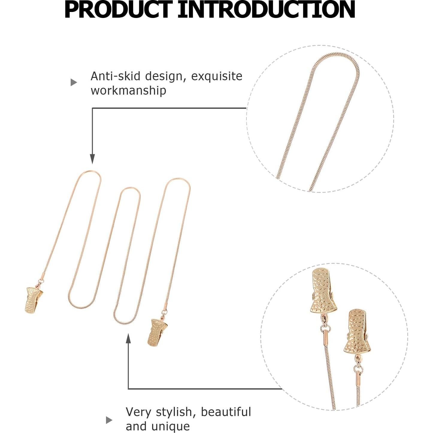 Cadena de Gafas Healifty 2 Piezas Oro y Plata Antideslizante