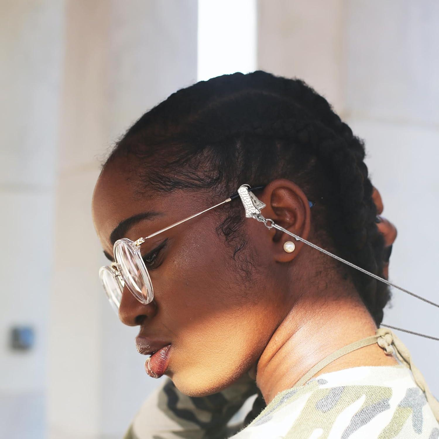 Cadena de Gafas Healifty 2 Piezas Oro y Plata Antideslizante