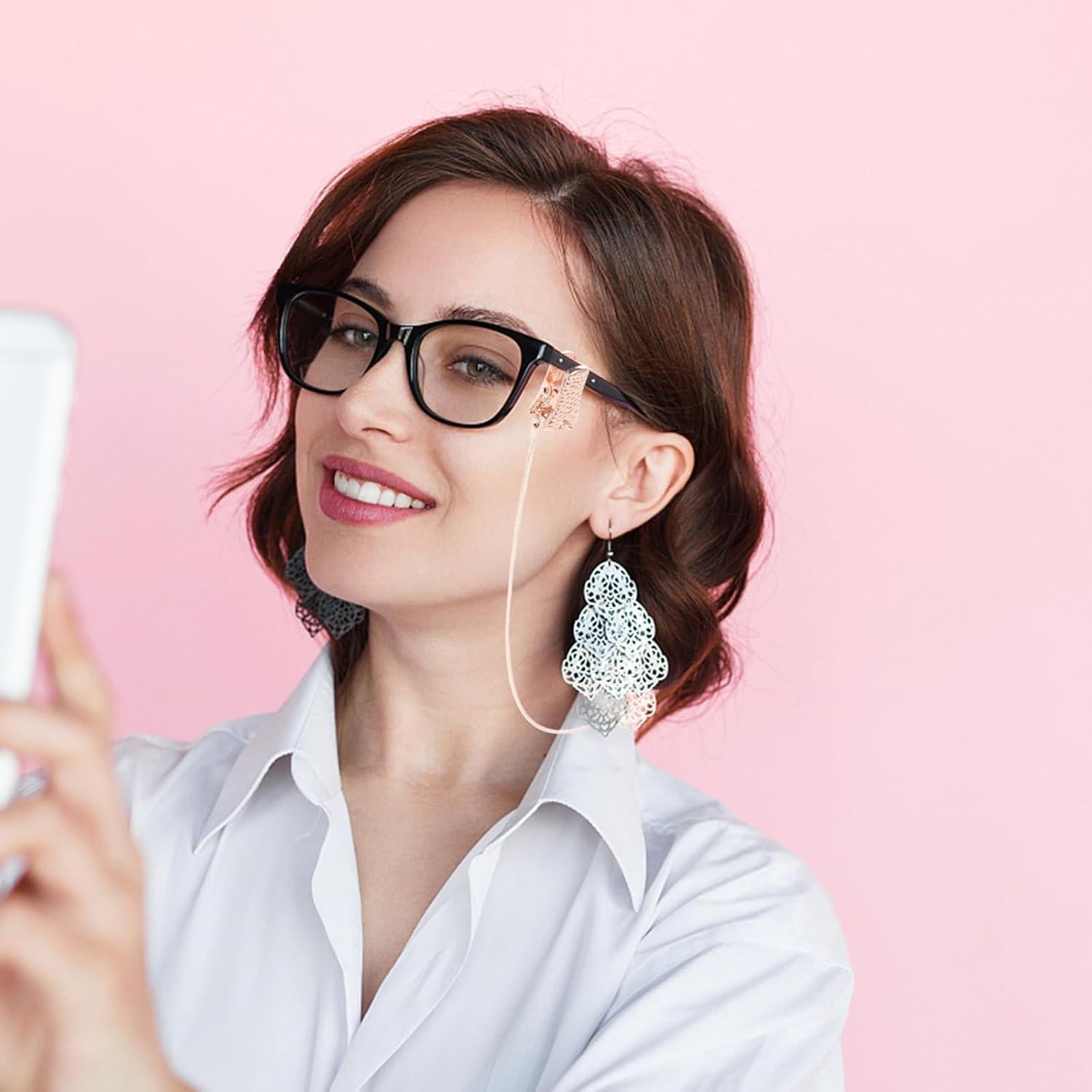 Cadena de Gafas Healifty 2 Piezas Oro y Plata Antideslizante