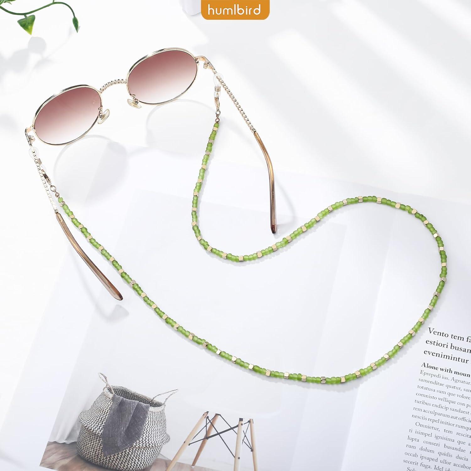 Cadena de Gafas Humlbird para Mujeres Verde 74 cm Ligera