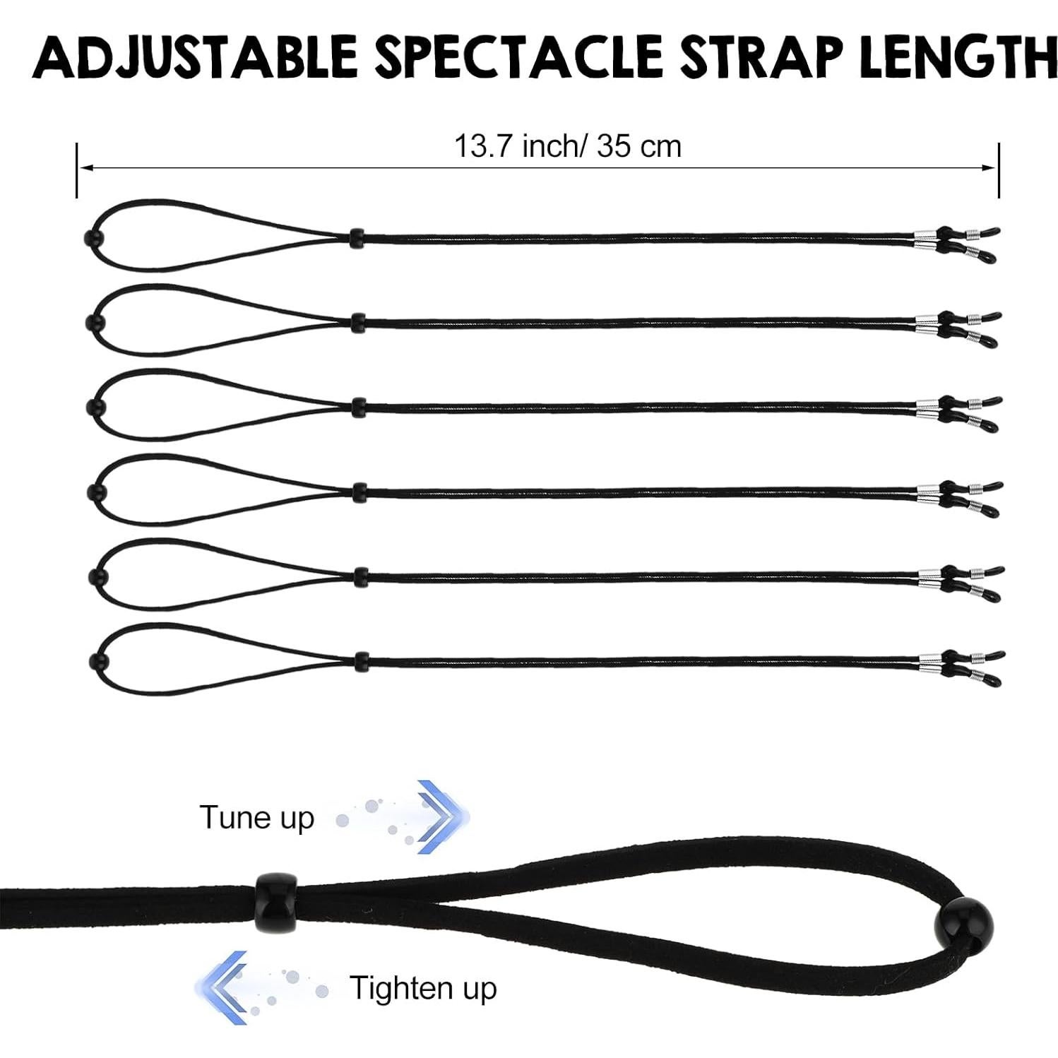 Soporte de Gafas Teaaha 6 PCS Correa Ajustable Negra