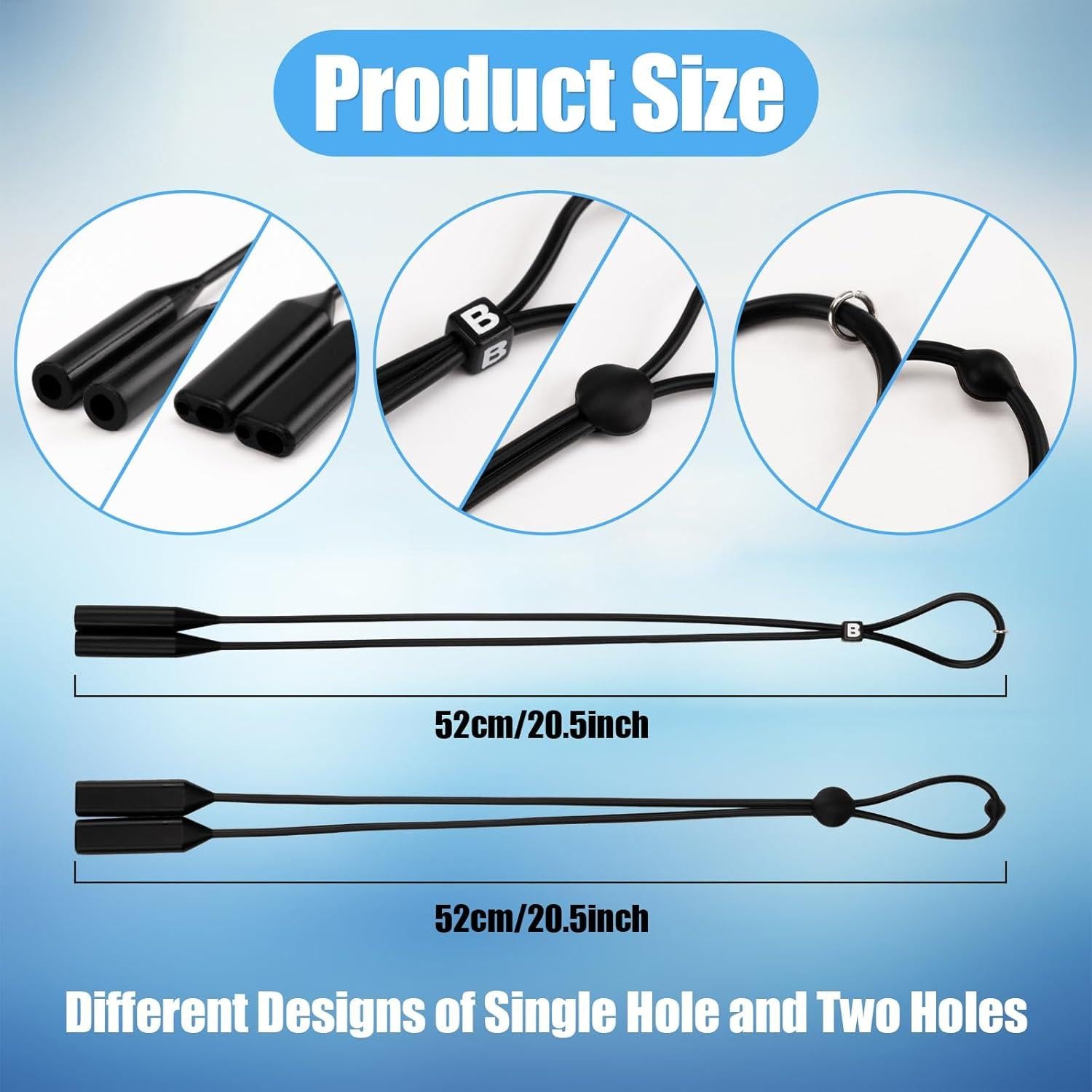 6 Correas Ajustables para Gafas Amrules Silicona 52 cm