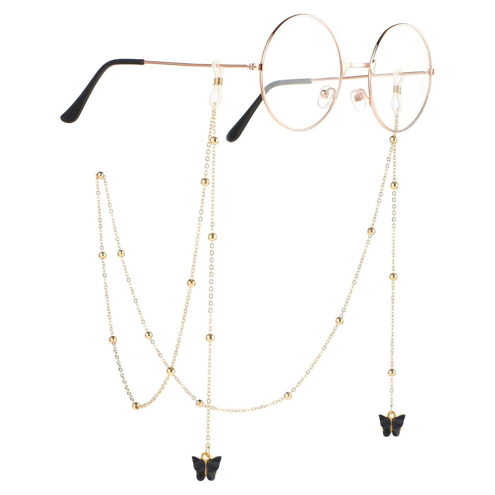 Cadena de Gafas para Mujeres con Mariposa Dorada 95 cm