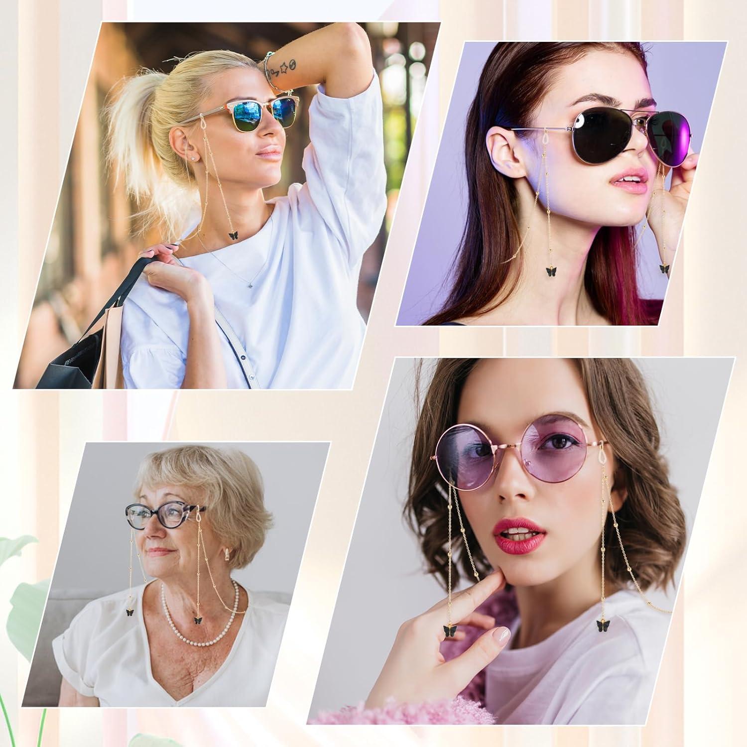 Cadena de Gafas para Mujeres con Mariposa Dorada 95 cm