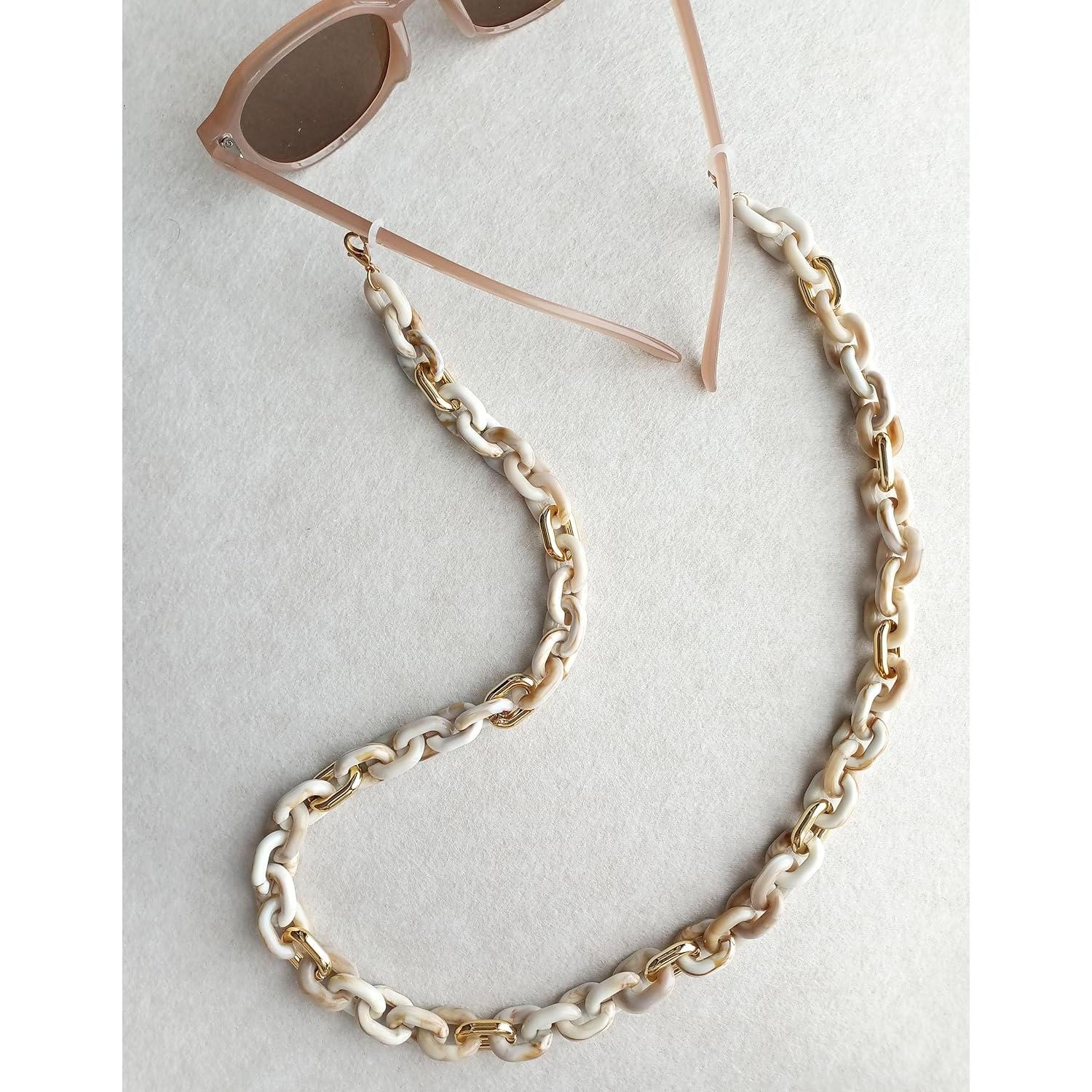 Cadena de Gafas Beige para Mujeres - Soporte Antideslizante