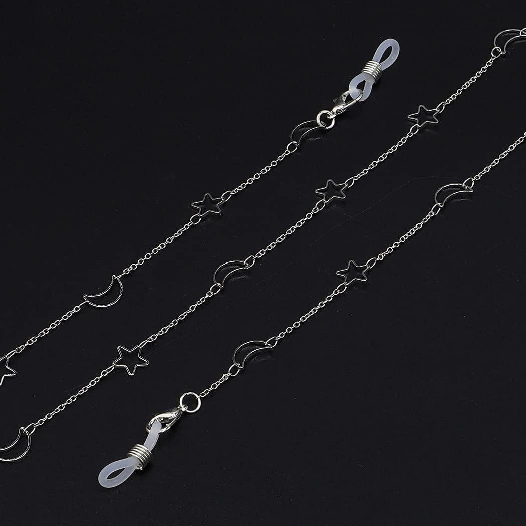 Cadena para Gafas Aabellay 2PCS con Soporte de Metal y Goma