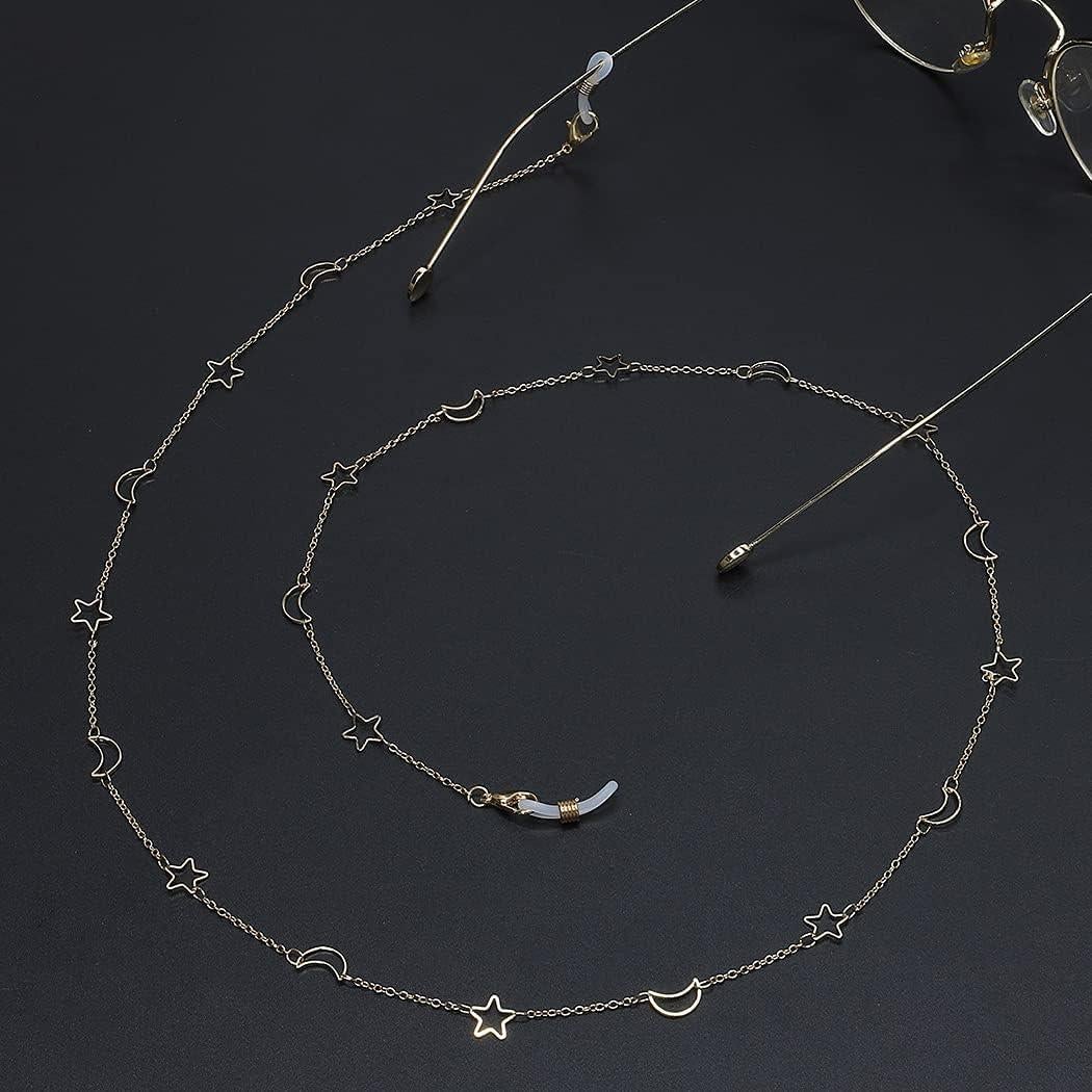 Cadena para Gafas Aabellay 2PCS con Soporte de Metal y Goma