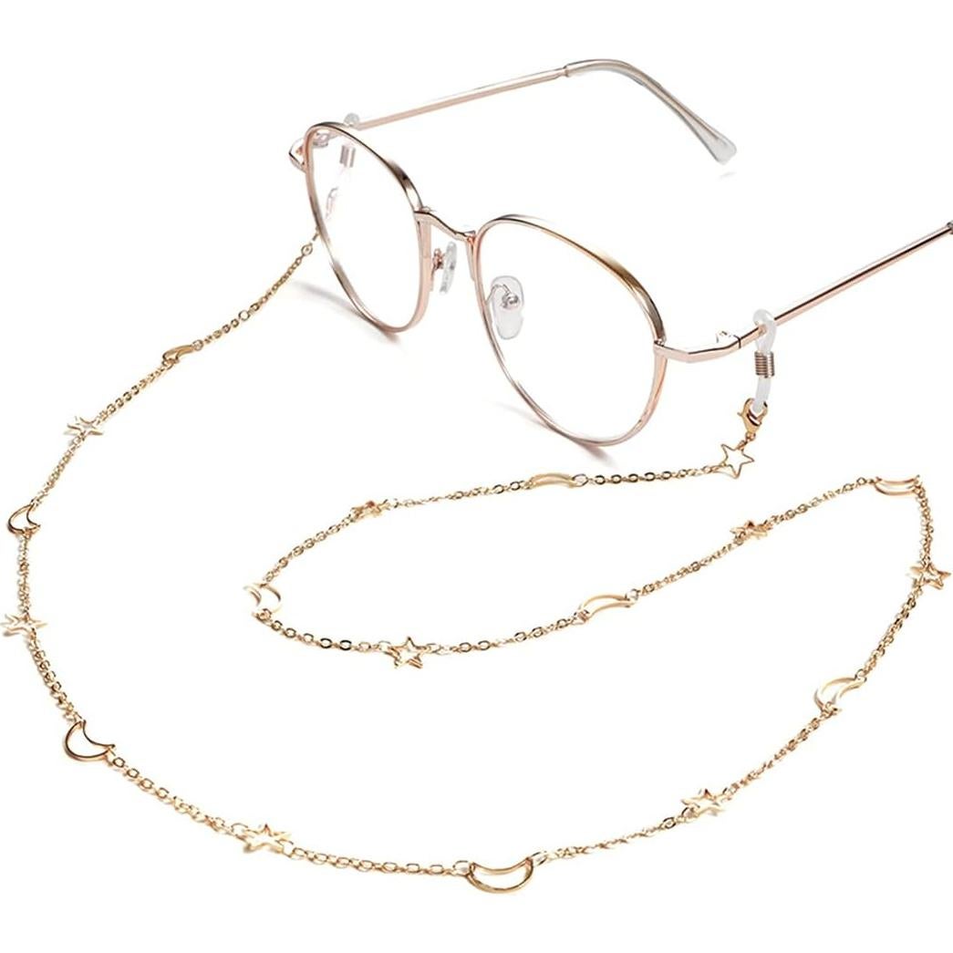 Cadena para Gafas Aabellay 2PCS con Soporte de Metal y Goma