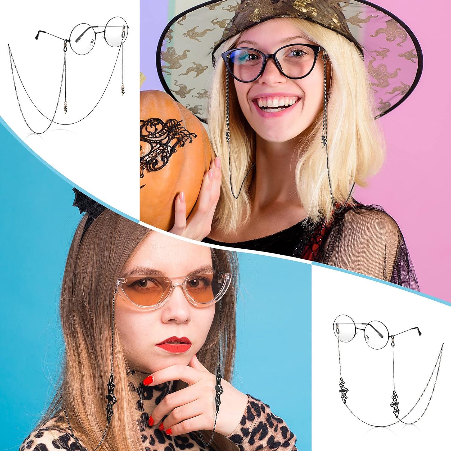 Cadena de Gafas Weewooday 75 cm 4 Piezas Kawaii Negro