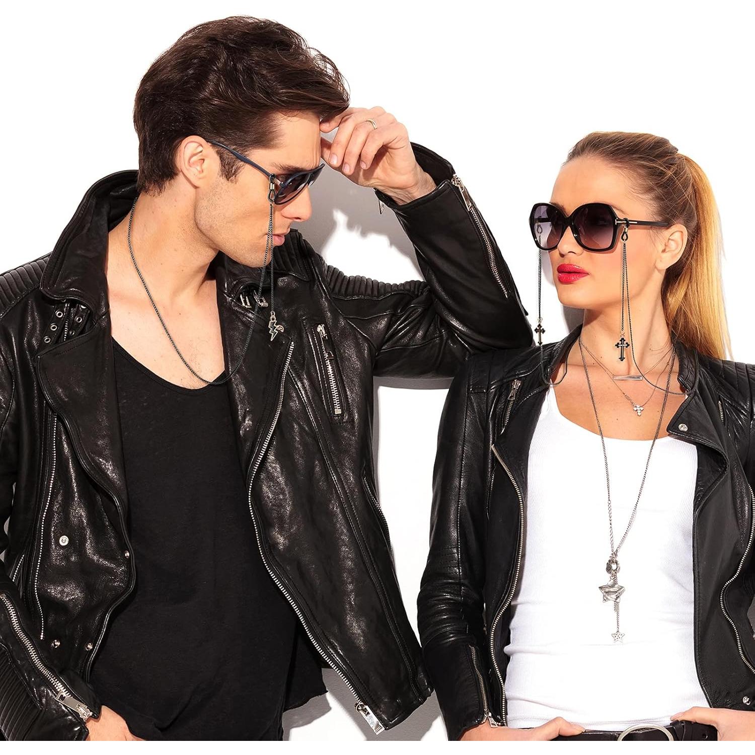 Cadena de Gafas Weewooday 75 cm 4 Piezas Kawaii Negro