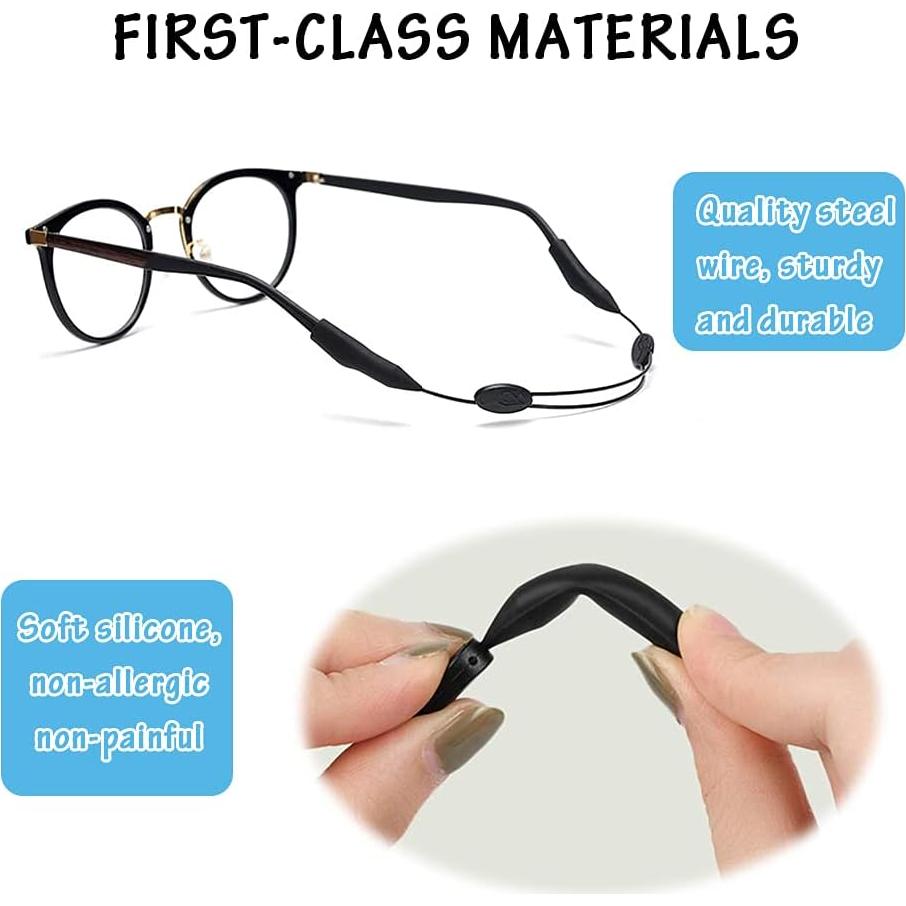Paquete de 4 correas ajustables para gafas - Niños y Adultos