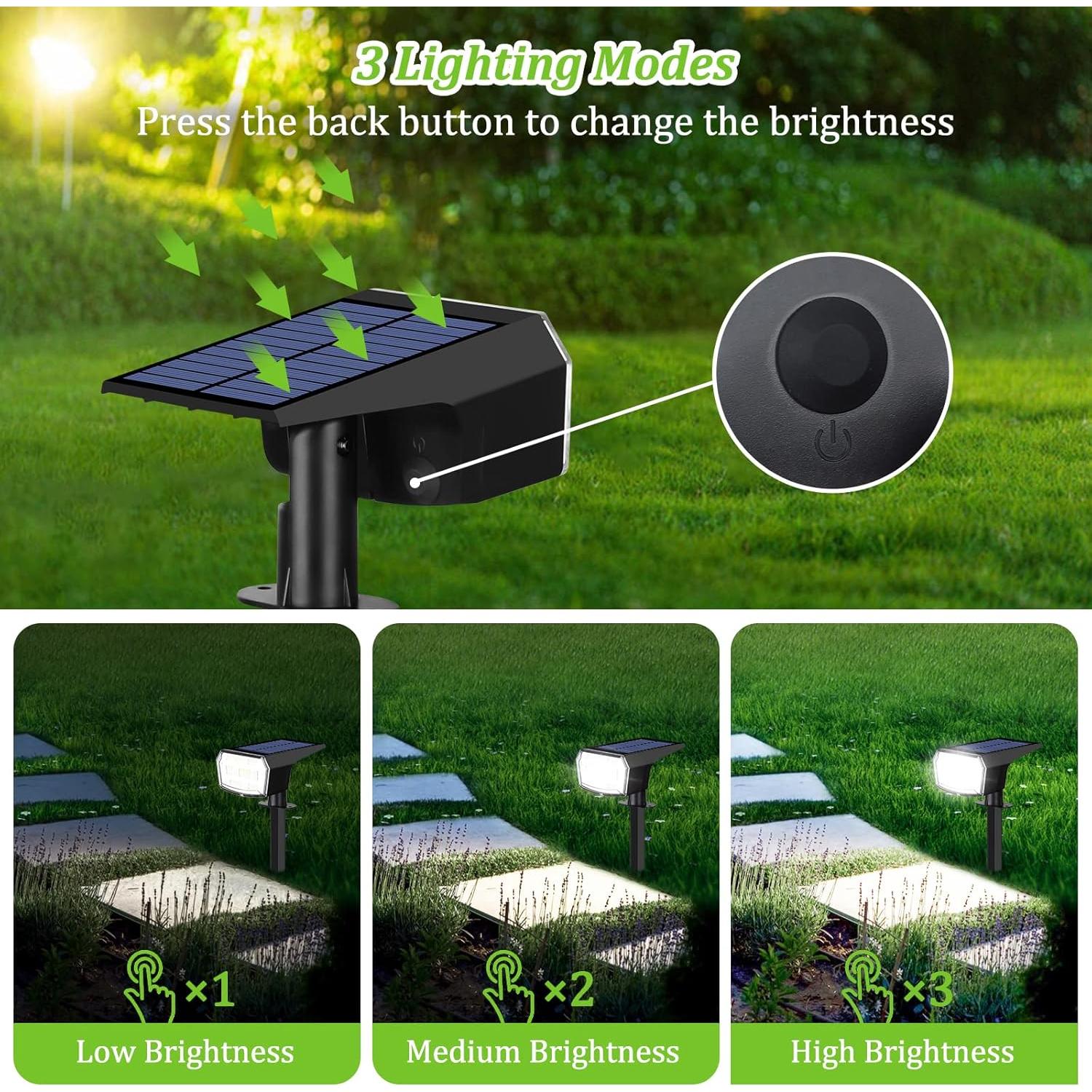 Paquete de 6 luces solares Sucolite 59 LED jardín 3 modos