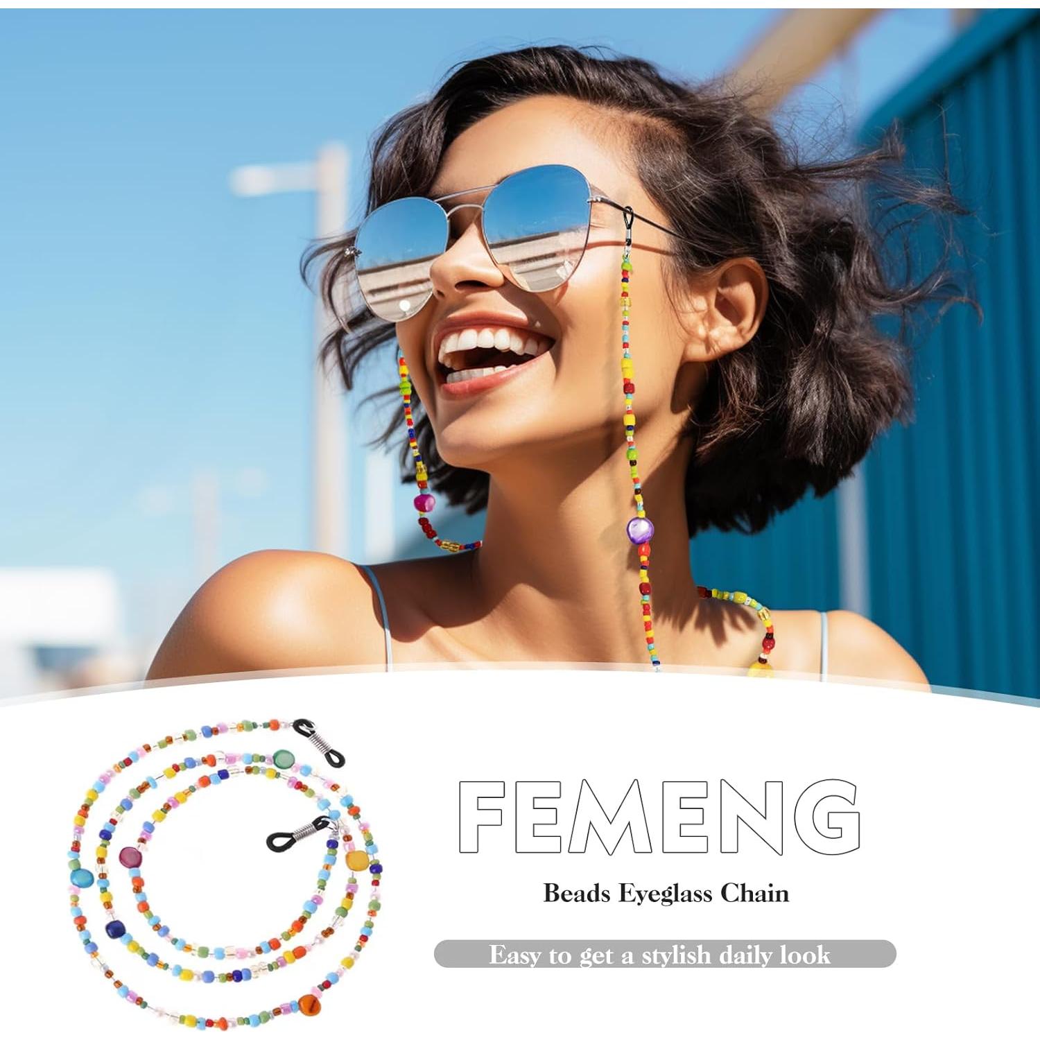 Cadena de Gafas Elegante con Perlas para Mujeres 74.93 cm