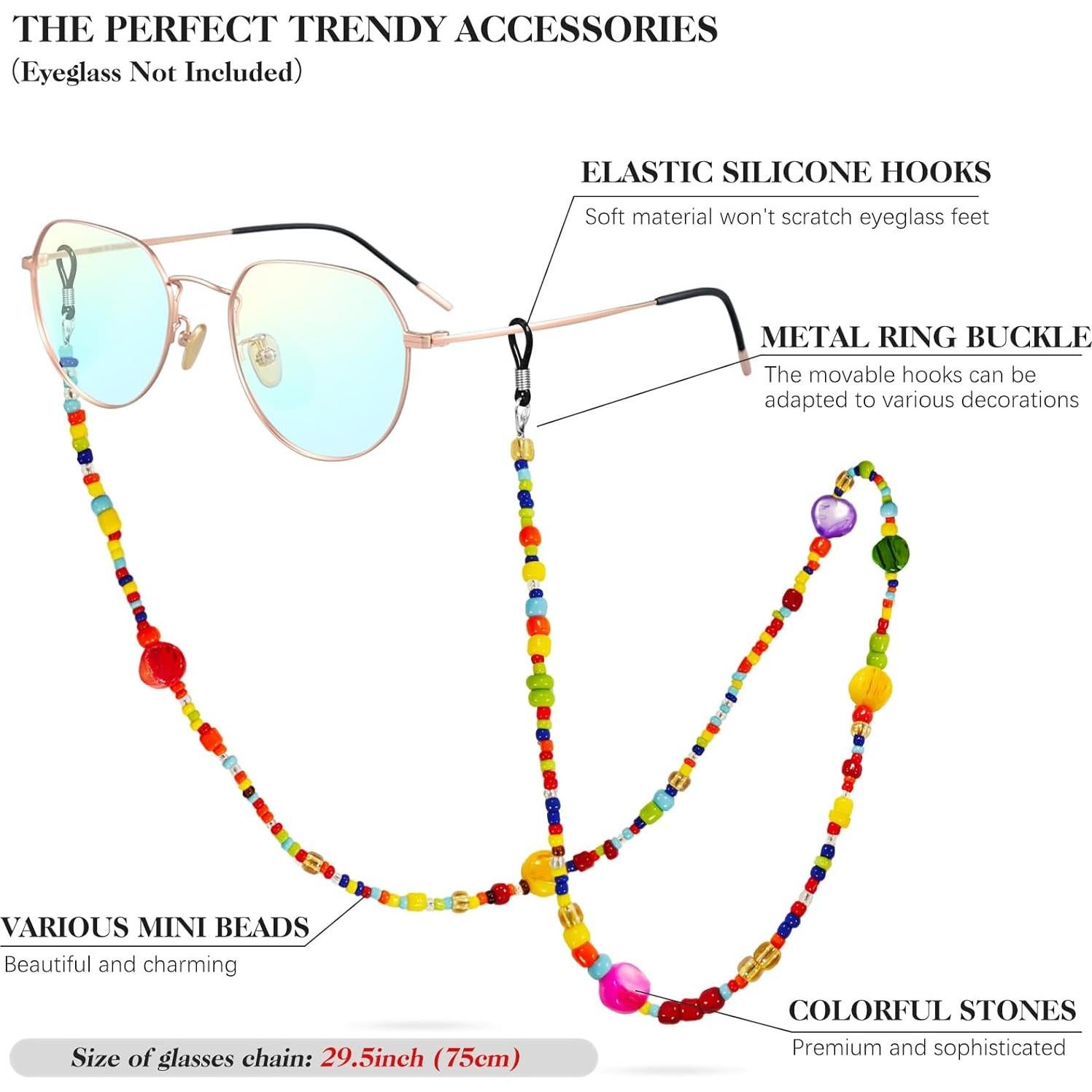 Cadena de Gafas Elegante con Perlas para Mujeres 74.93 cm