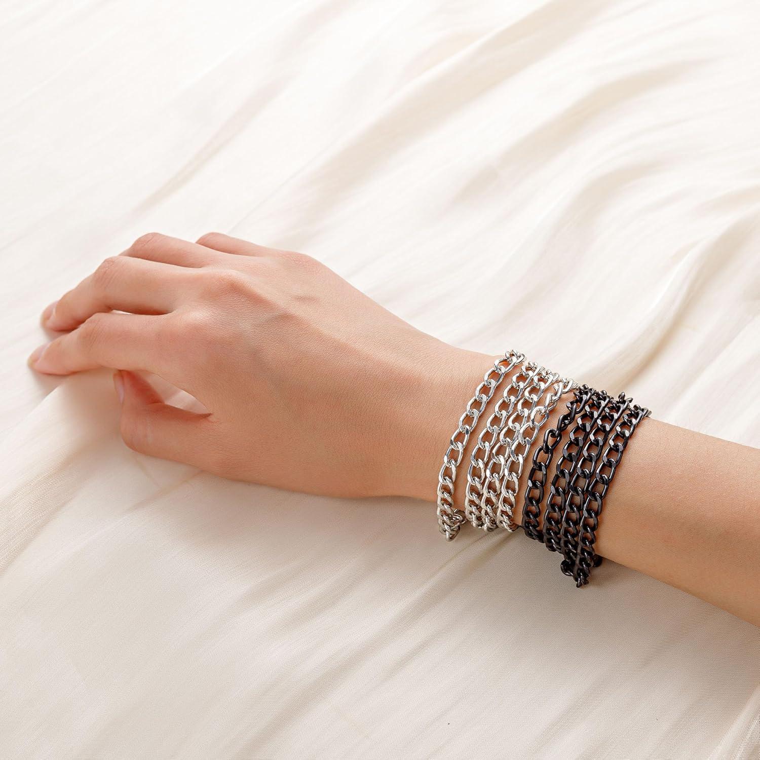 Cadena para Gafas 2 Piezas Plata y Negro 75 cm Ajustable