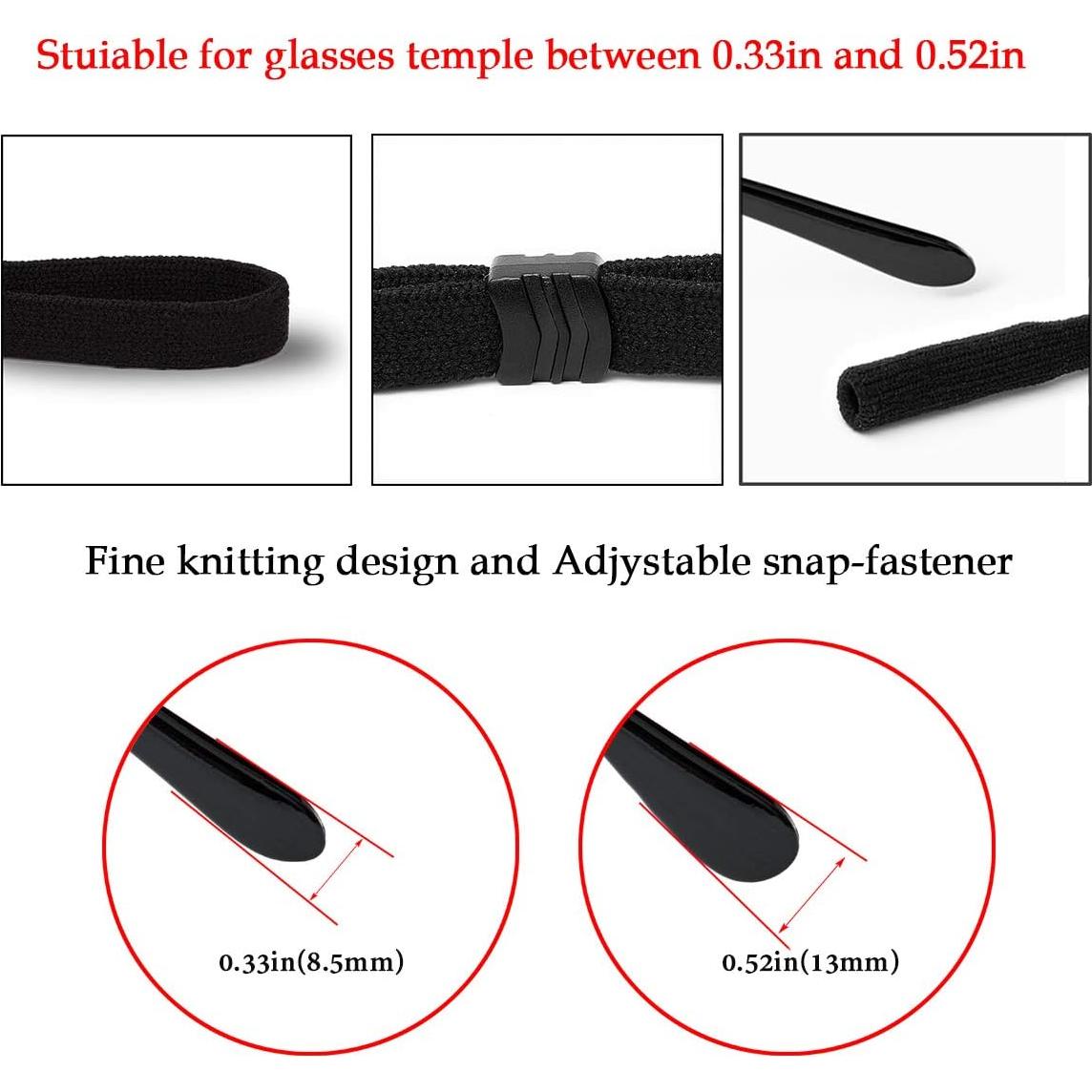 Correa Ajustable para Gafas 2 PCS - Negro y Rojo