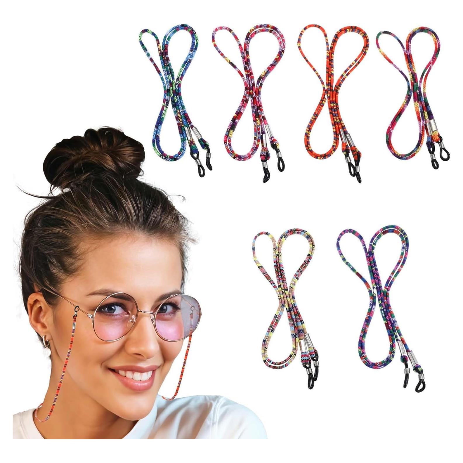 6 Piezas Correa para Gafas Multicolor Bohemia 70cm