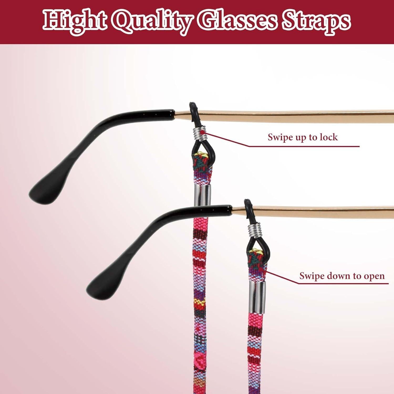 6 Piezas Correa para Gafas Multicolor Bohemia 70cm