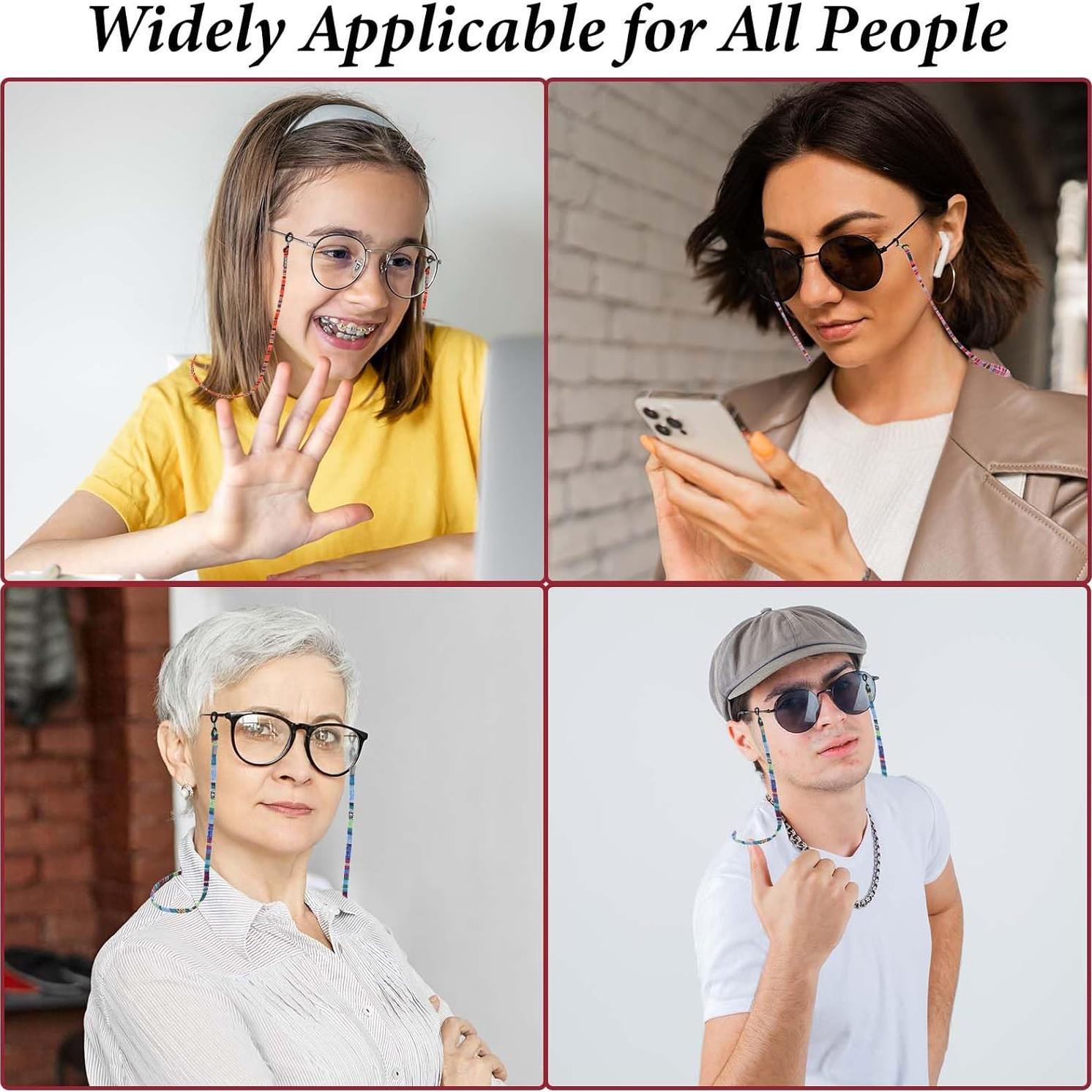 6 Piezas Correa para Gafas Multicolor Bohemia 70cm