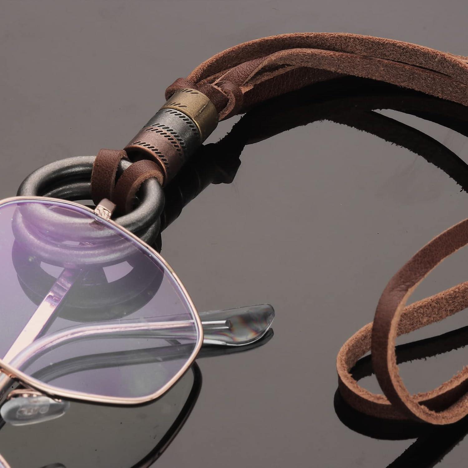 Collar de Gafas de Cuero Hutimy Ajustable 40-80 cm Unisex