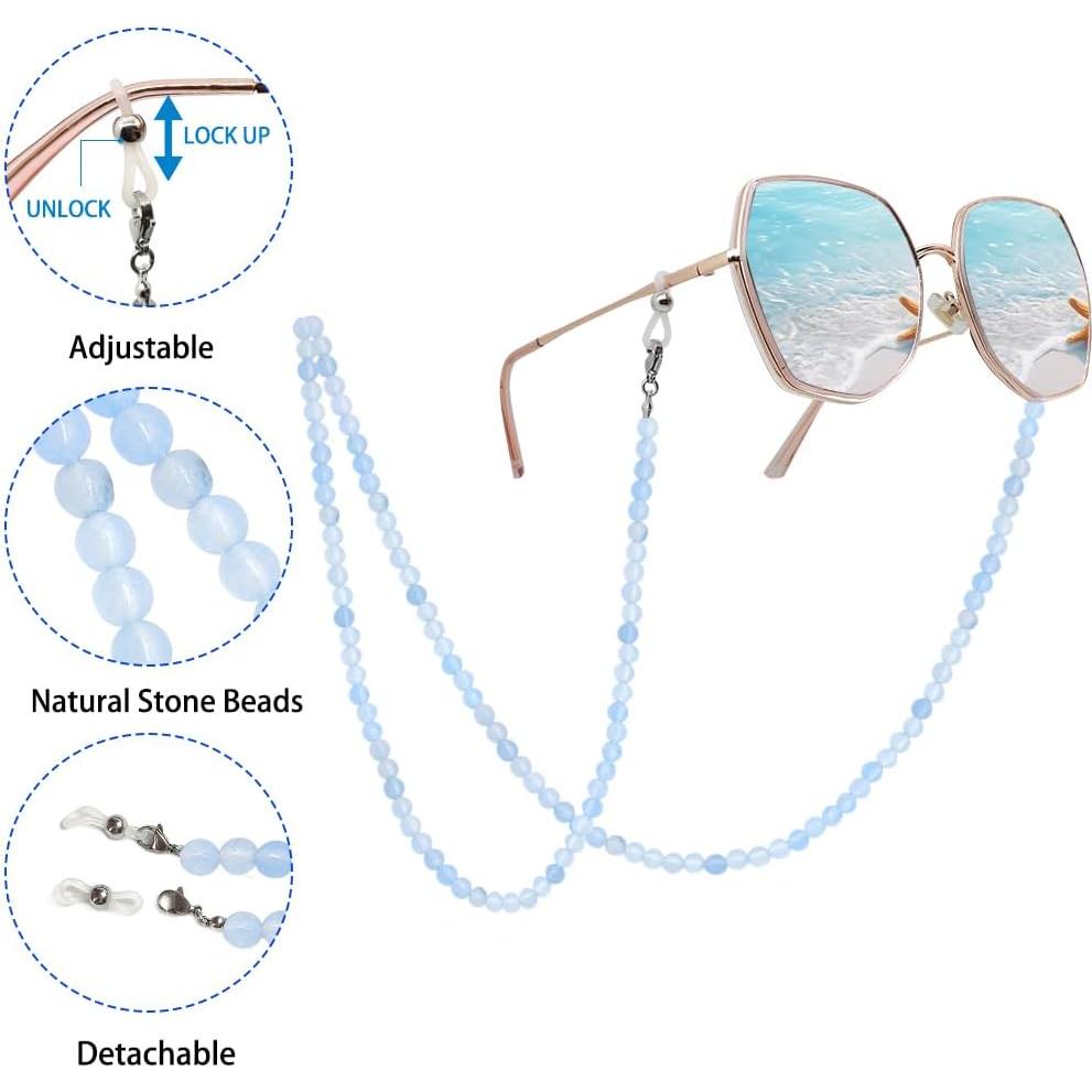 Cadena de Gafas LuReen Aguamarina Ajustable para Mujeres