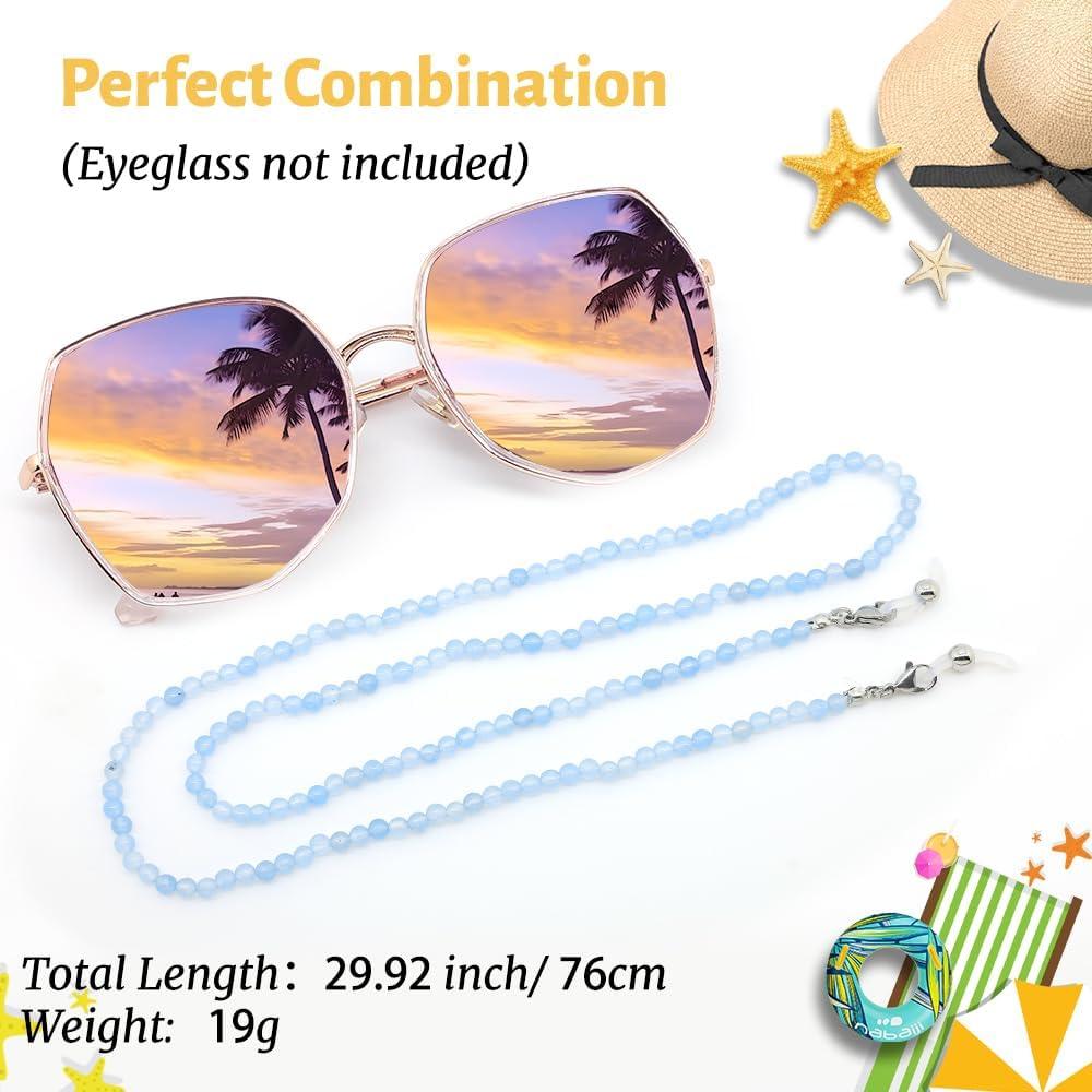 Cadena de Gafas LuReen Aguamarina Ajustable para Mujeres