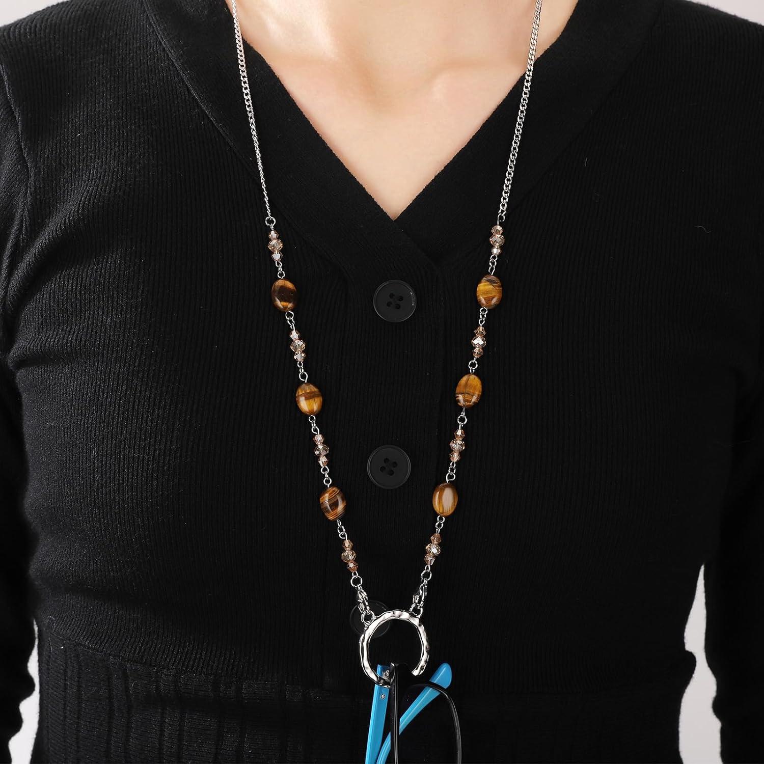 Cadena para Gafas HD-12 Hecho a Mano - Café 81 cm