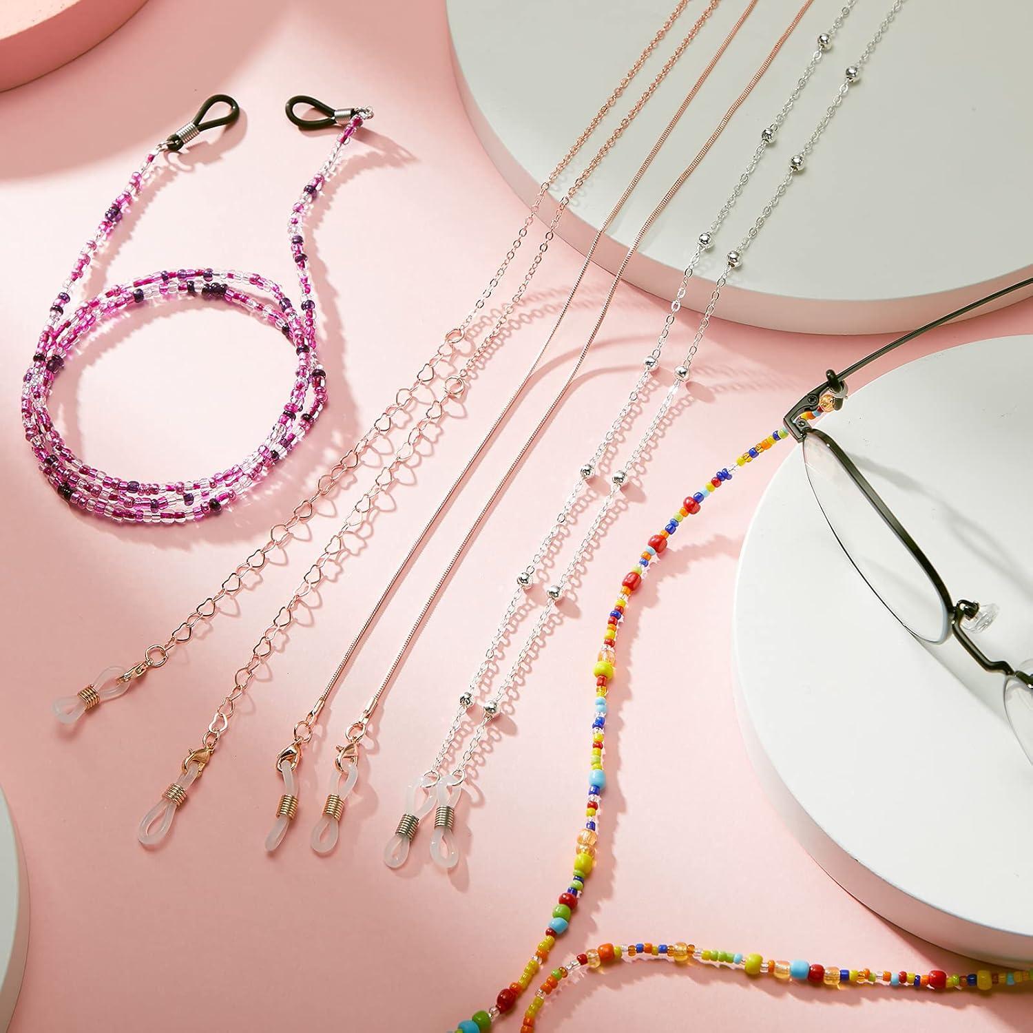 Cadenas para Gafas Weewooday 12 Piezas con Perlas Elegantes