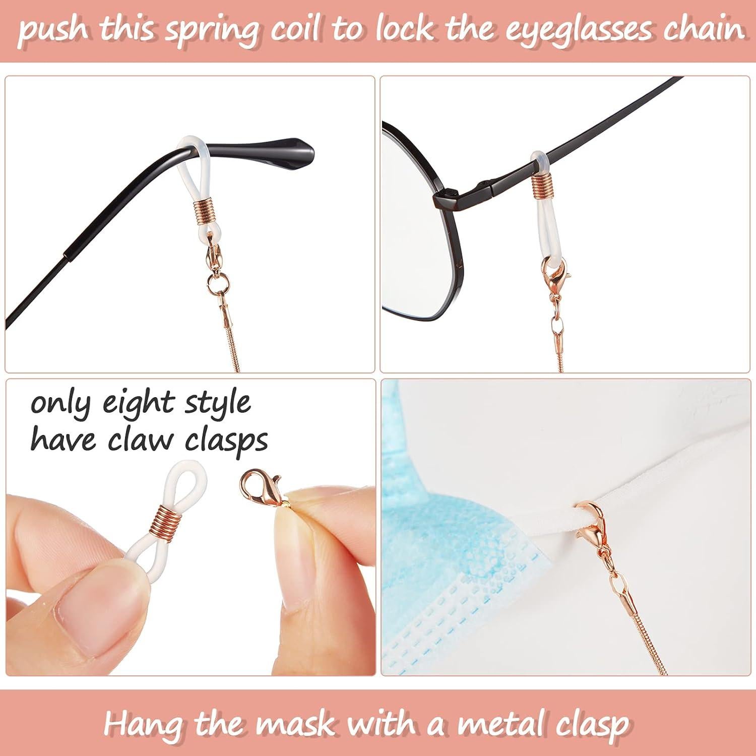 Cadenas para Gafas Weewooday 12 Piezas con Perlas Elegantes