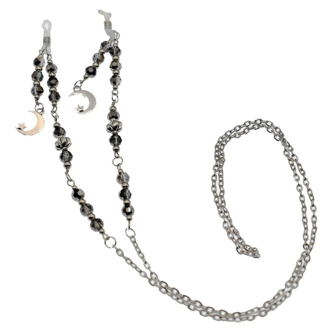 Cadena de Gafas Chic con Cuentas y Encanto de Luna