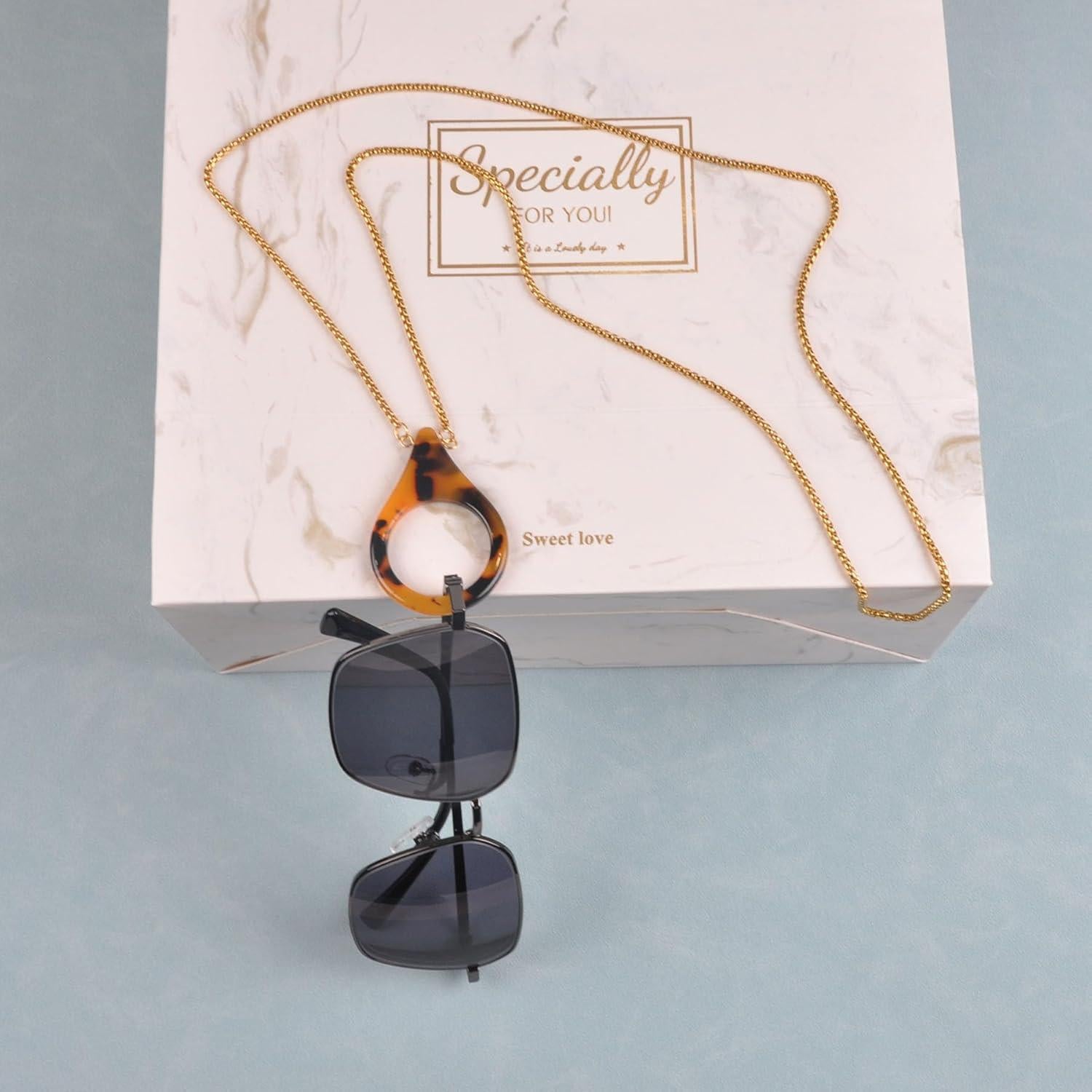 Cadena de Gafas de Sol Acero Inoxidable Dorado 75 cm