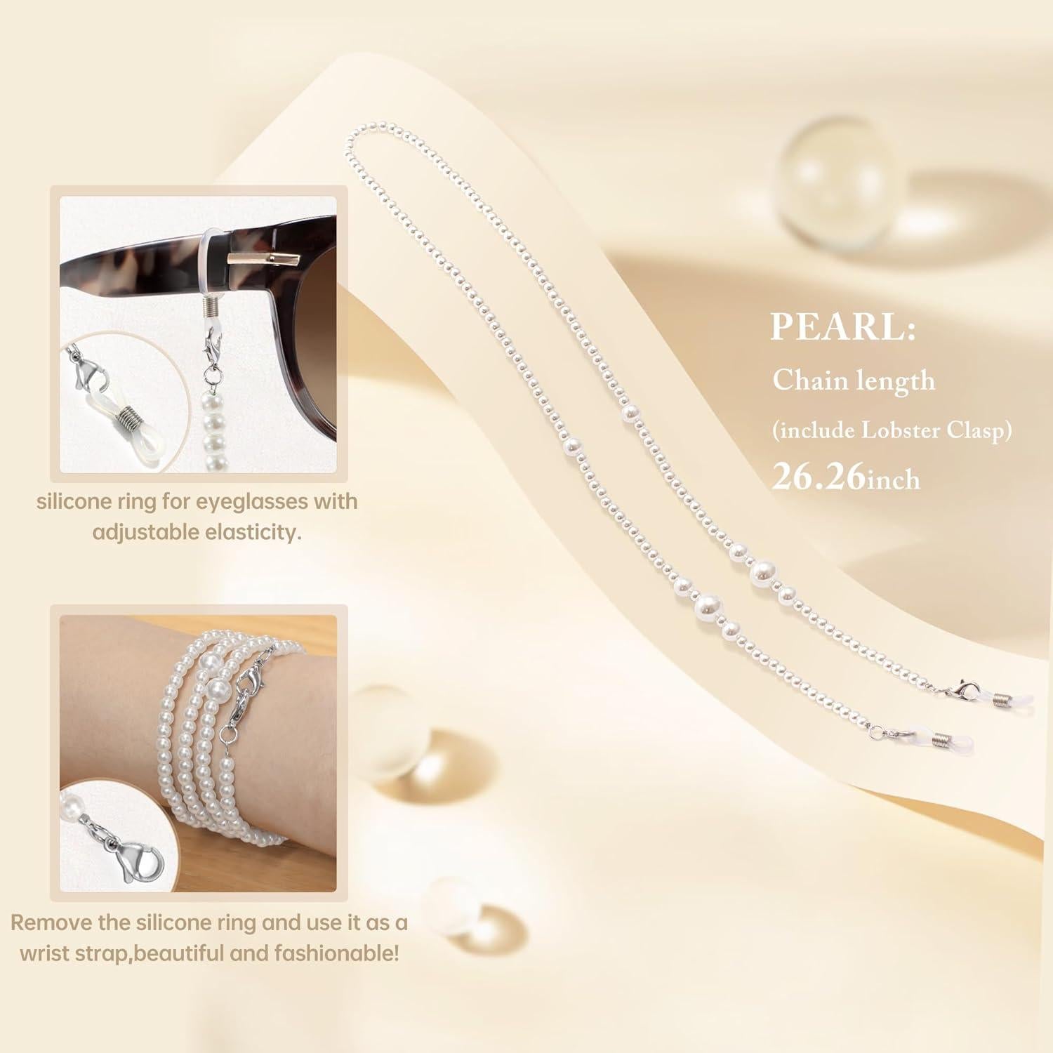 Cadena de Gafas EASY READ para Mujeres - Soporte Elegante 62 cm