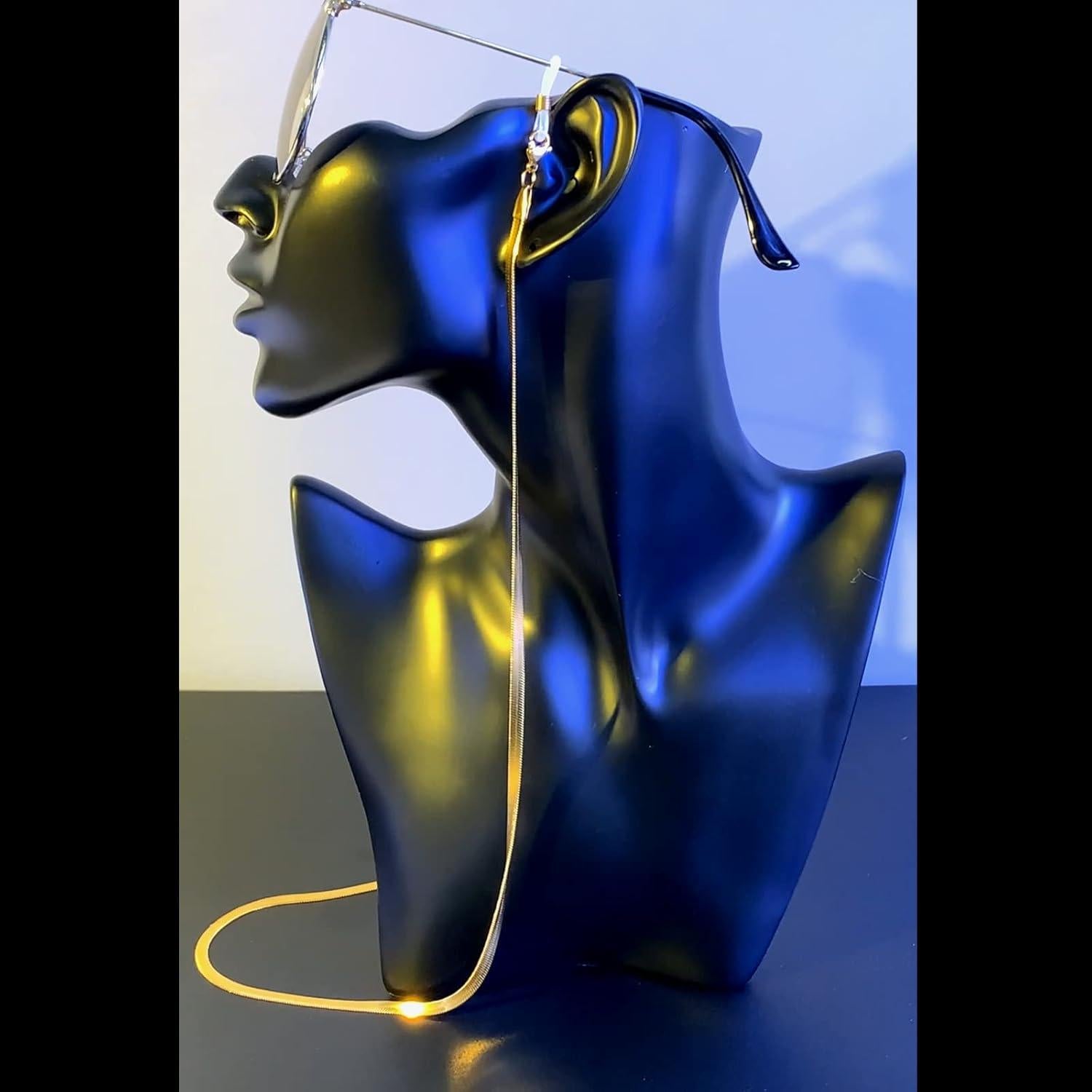 Cadenas para Gafas Mujeres Oro y Plata 55.88 cm Soporte