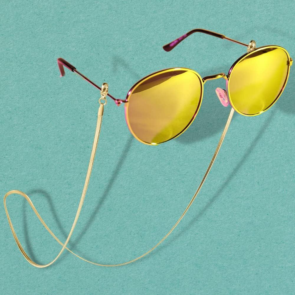 Cadenas para Gafas Mujeres Oro y Plata 55.88 cm Soporte