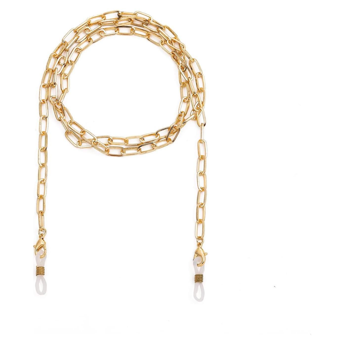 Cadena para Gafas y Mascarilla Dorada - Clip de Papel