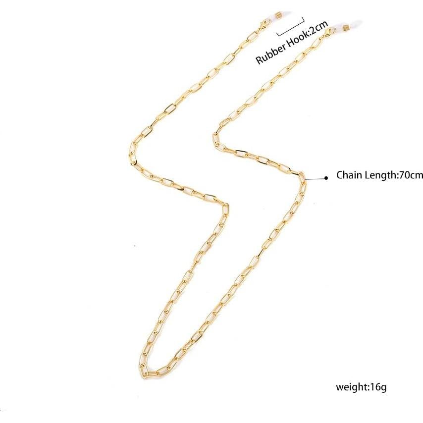 Cadena para Gafas y Mascarilla Dorada - Clip de Papel