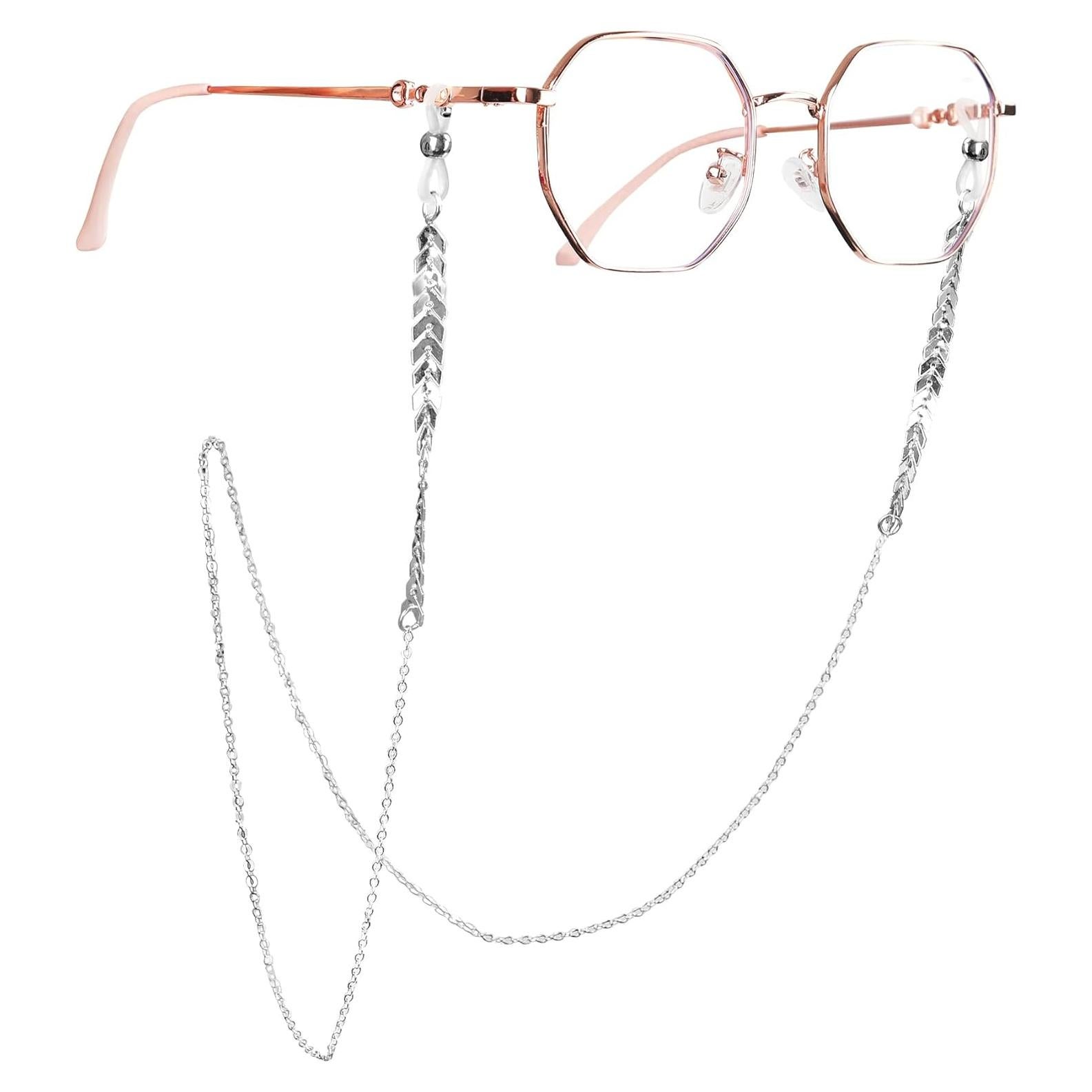 Cadena para Gafas de Mujer - Cadena de Oro Simple con Cuentas