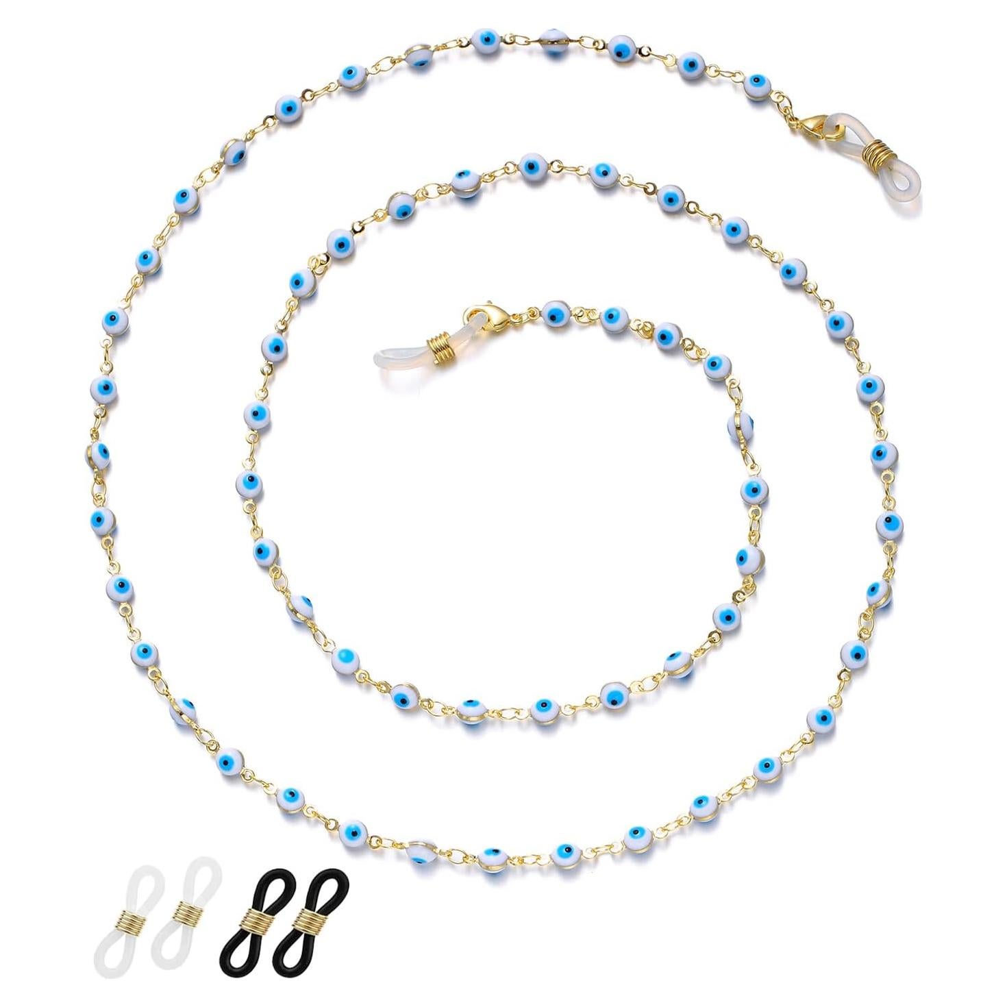 Cadena de Gafas para Mujeres Ojo Malvado 71 cm Cristal 14K