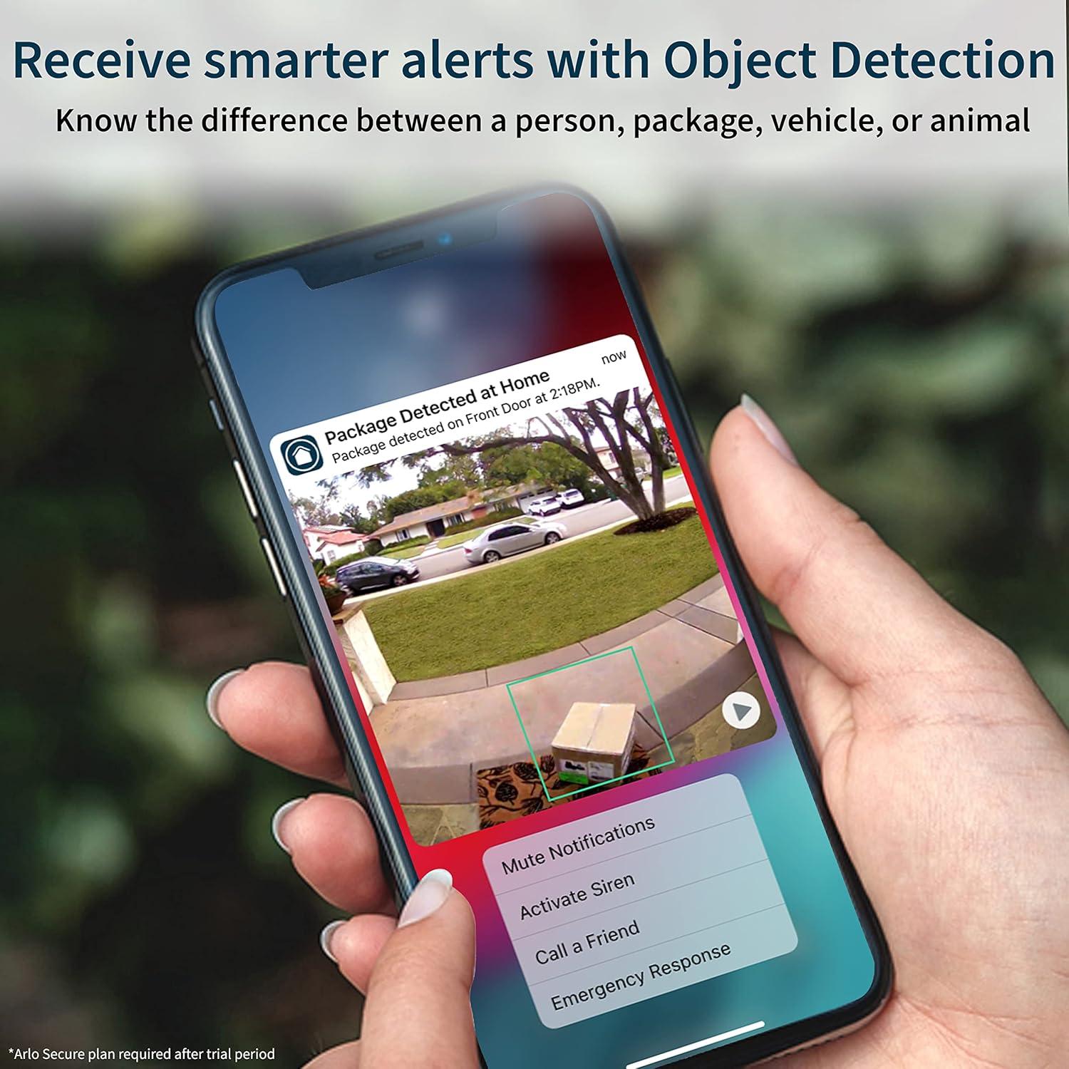 Timbre de Video Arlo AVD2001B HD Sin Cable 180° Negro