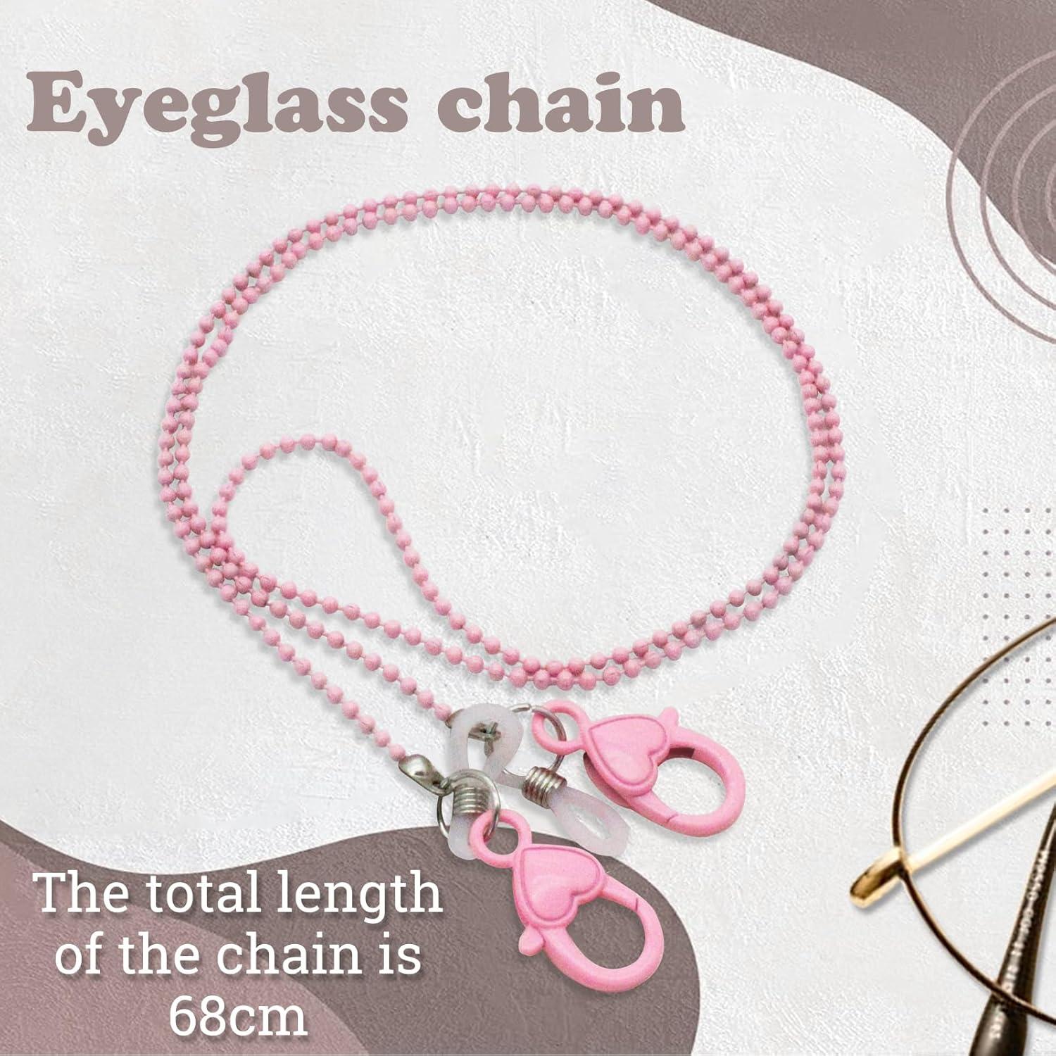 Cadena para Gafas LuckyOpt Corazón Rosa Versátil 63 cm
