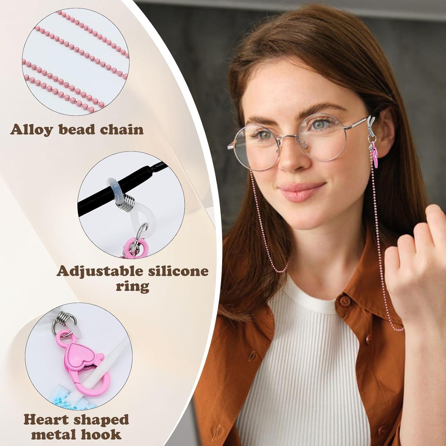 Cadena para Gafas LuckyOpt Corazón Rosa Versátil 63 cm