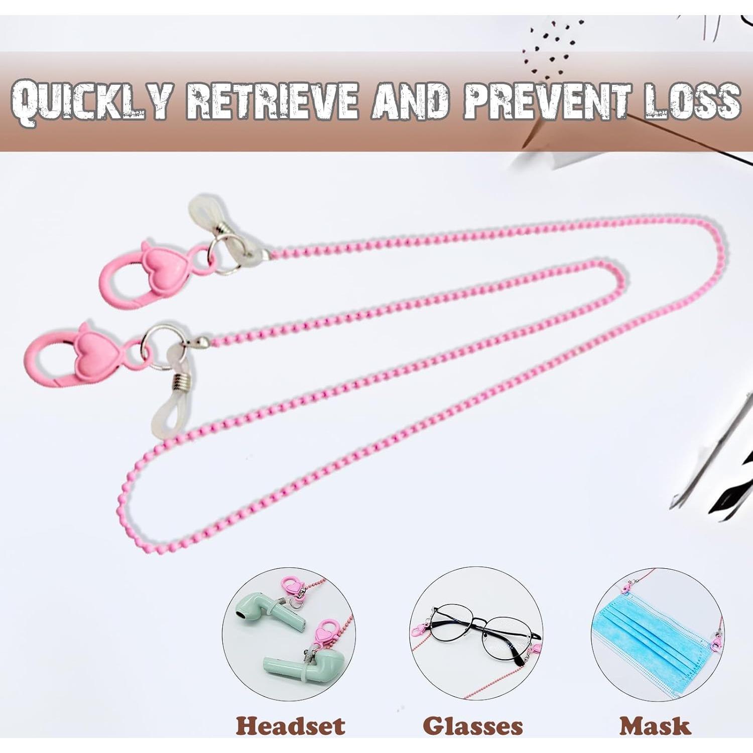 Cadena para Gafas LuckyOpt Corazón Rosa Versátil 63 cm