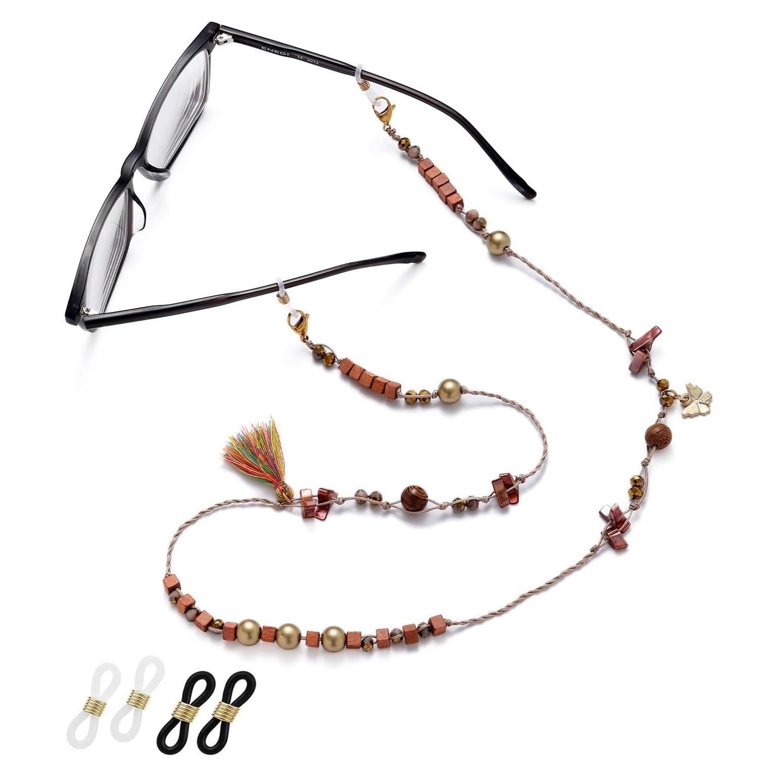 Cadena para Gafas de Sol Mujer EC-Tassels Rojo Cobre