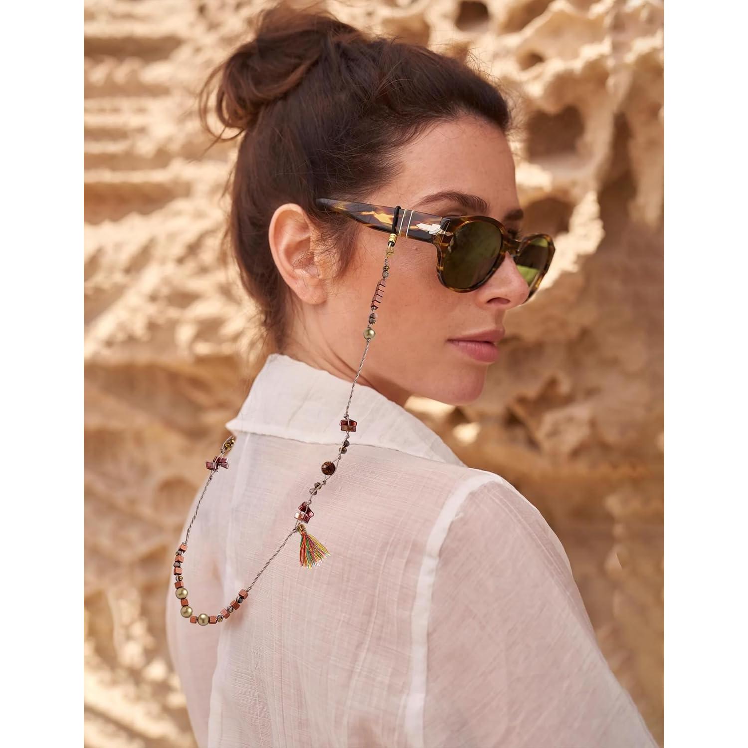 Cadena para Gafas de Sol Mujer EC-Tassels Rojo Cobre