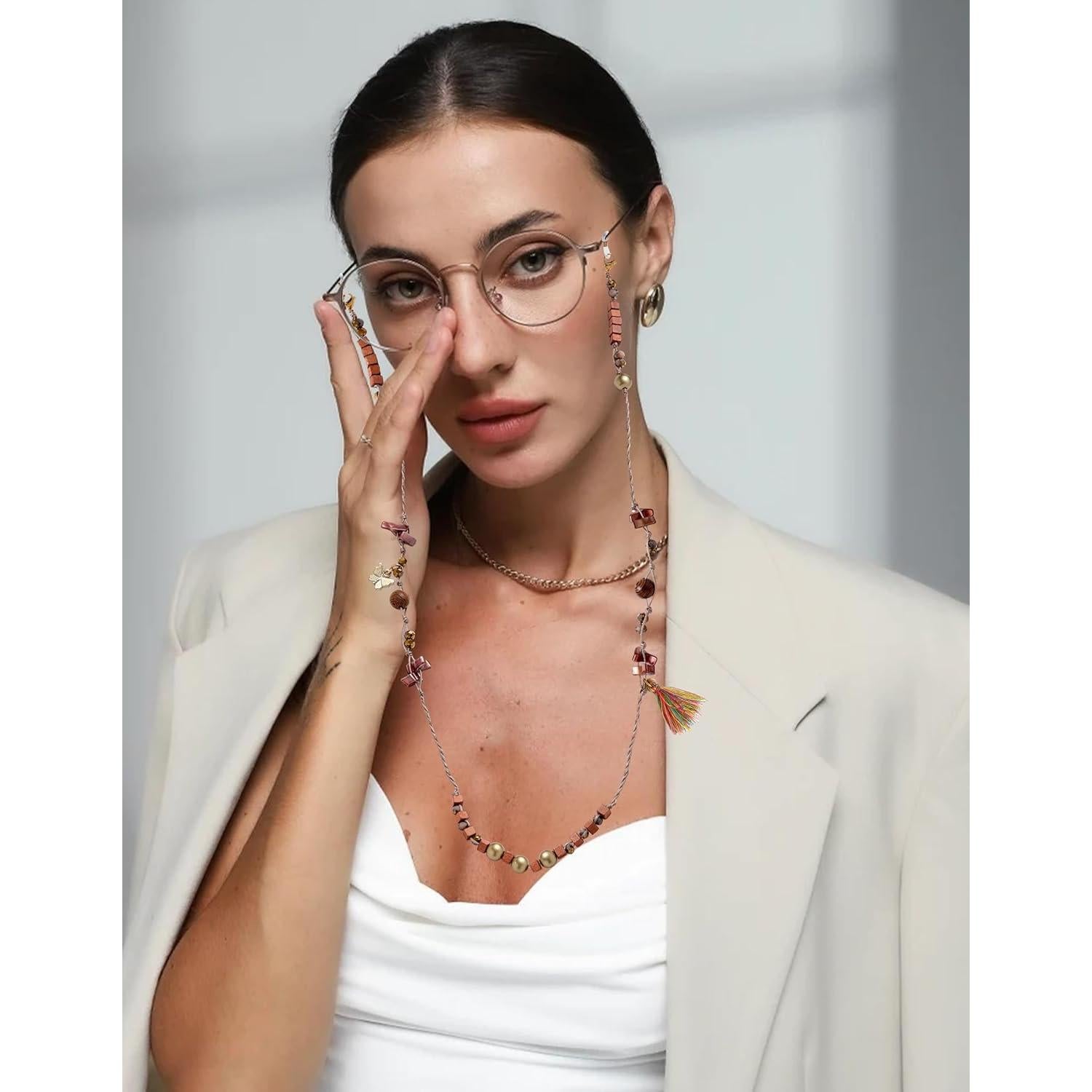 Cadena para Gafas de Sol Mujer EC-Tassels Rojo Cobre