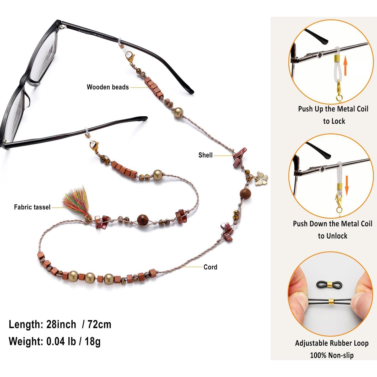 Cadena para Gafas de Sol Mujer EC-Tassels Rojo Cobre