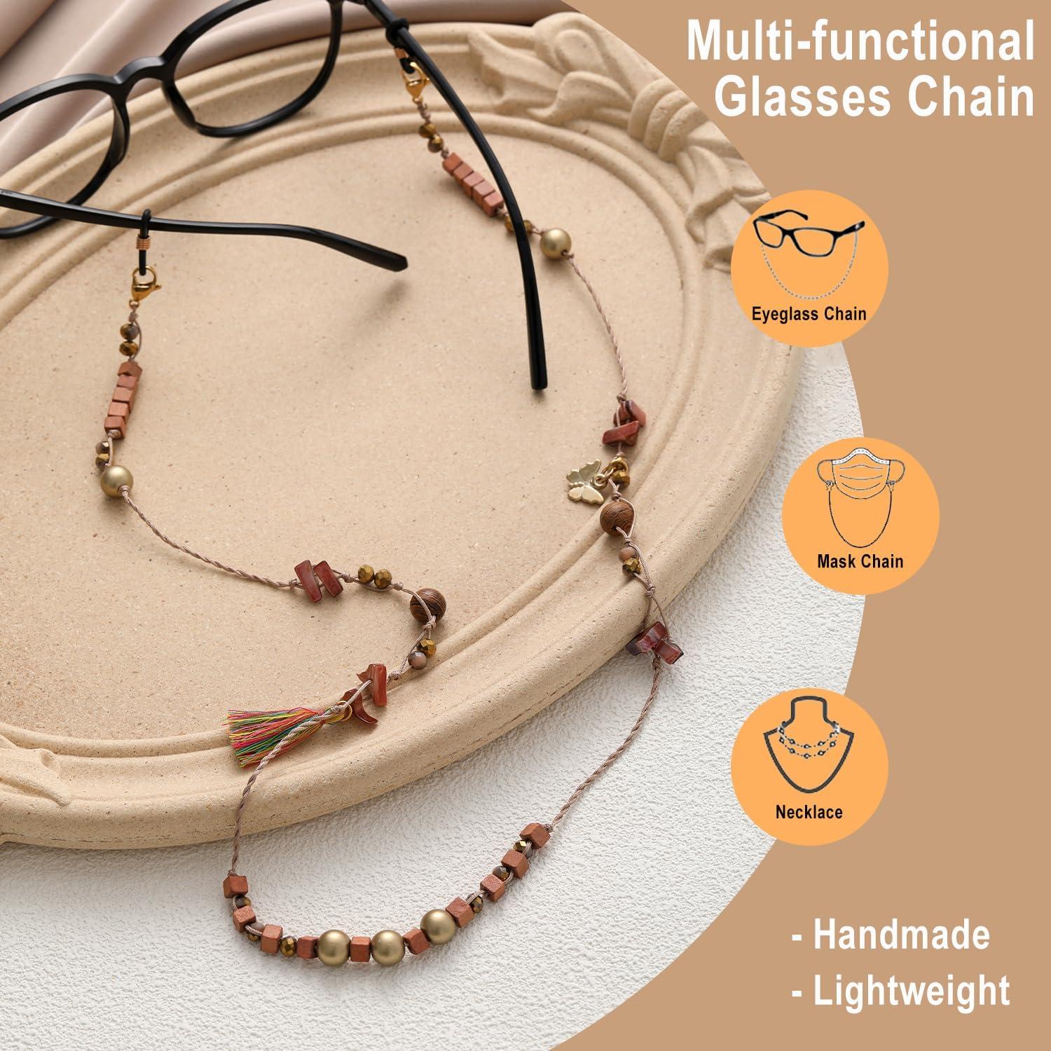 Cadena para Gafas de Sol Mujer EC-Tassels Rojo Cobre