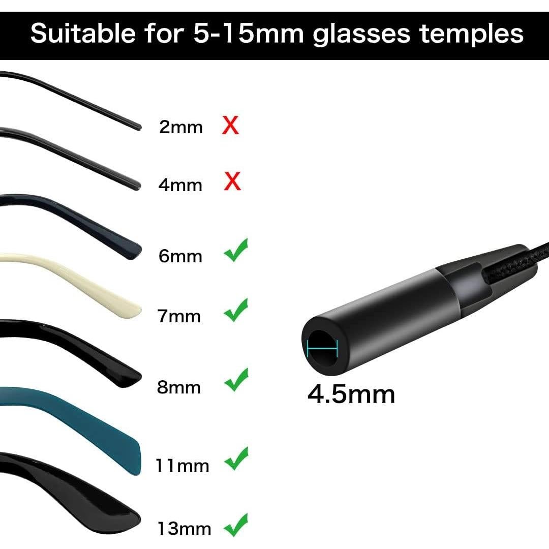 Correa para Gafas Deportivas Ajustable Nailon Negro