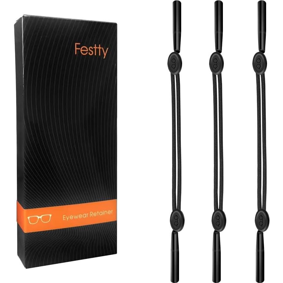 Correa para Gafas Deportivas Ajustable Nailon Negro